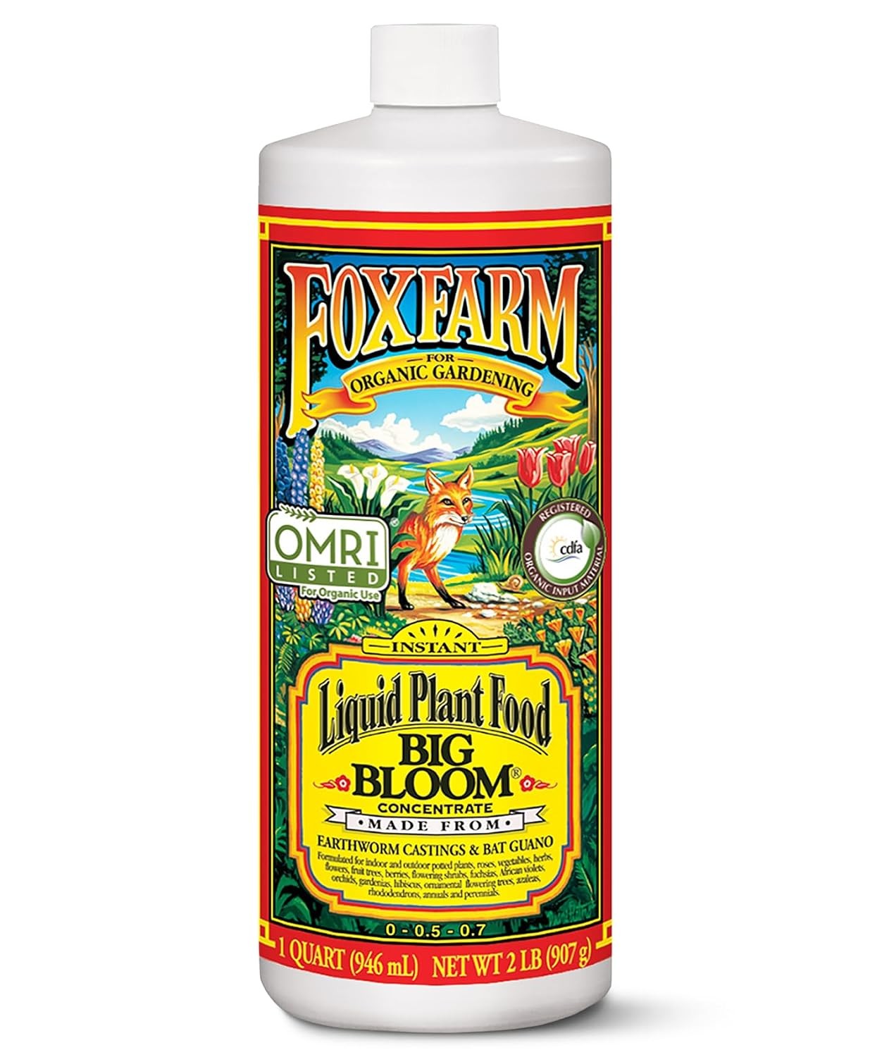 Organic Liquid Plant Food Fox Farm Big Bloom Fertilizer 1 Quart for Flowering