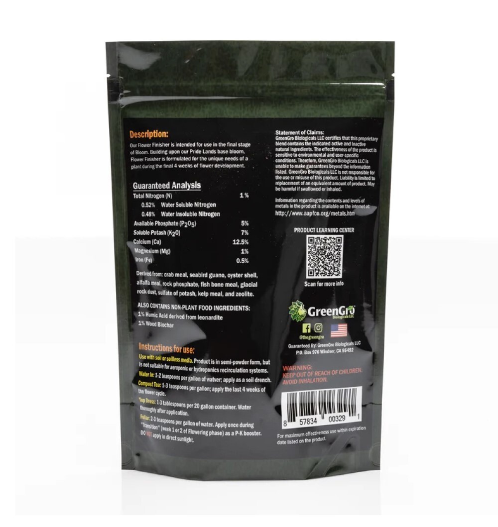 Flower Finisher Fertilizer for Final Stages of Flower Growth 5 lbs by GreenGro