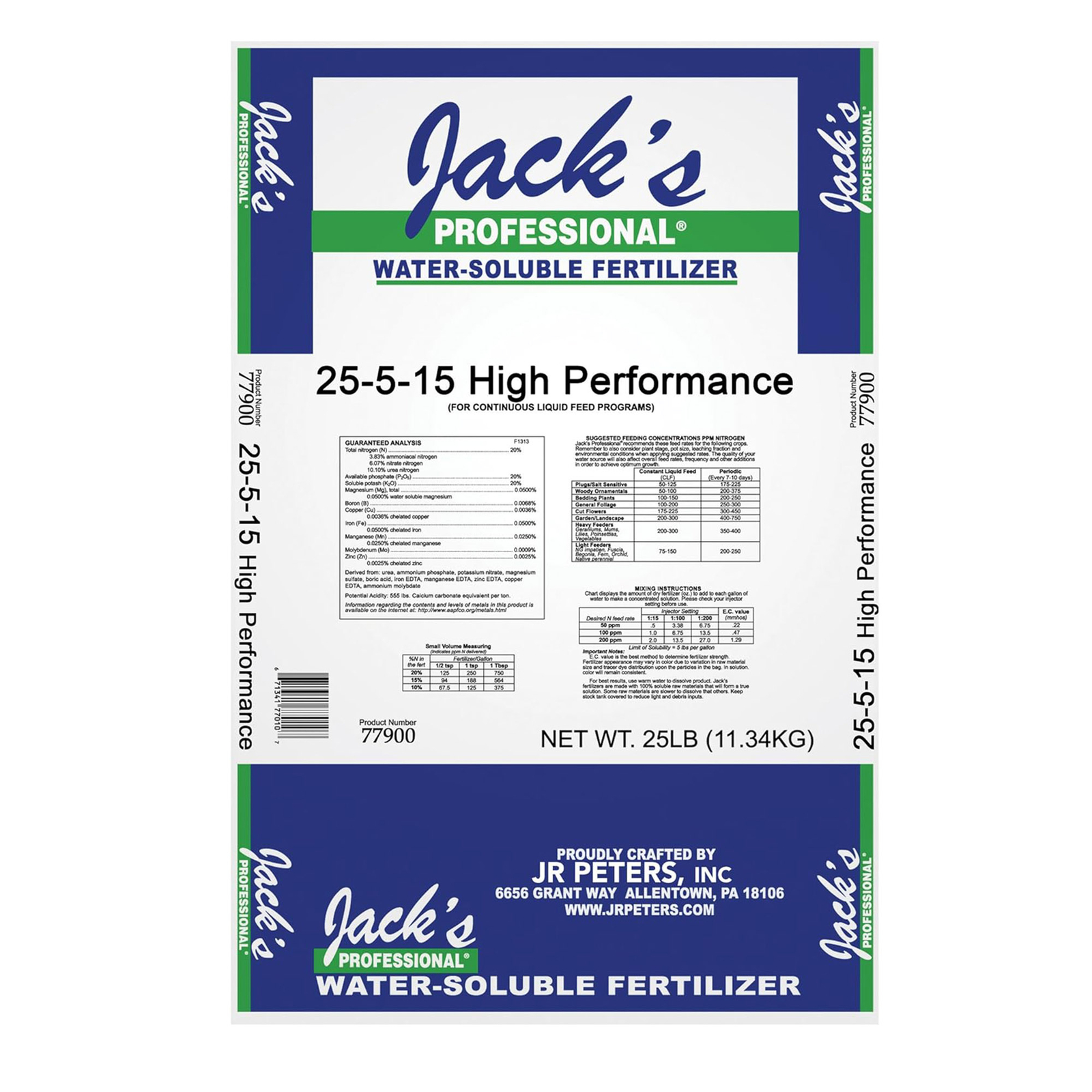 Jack’s Professional 25-5-15 High Performance Water-Soluble Fertilizer, 25lbs