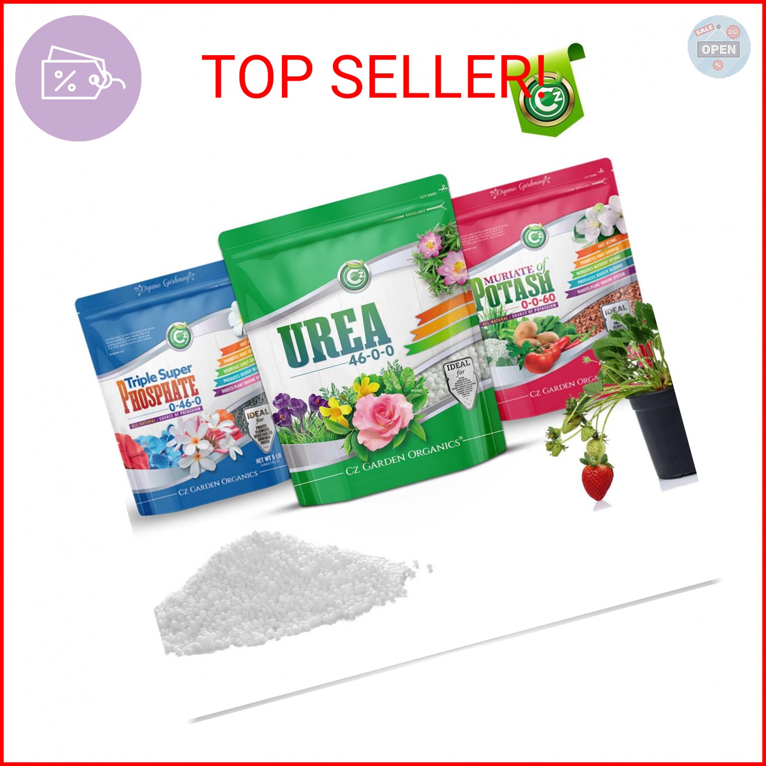Urea Fertilizer 46-0-0 Made in USA – 5LB Plant Food for Indoor/Outdoor Flowers &