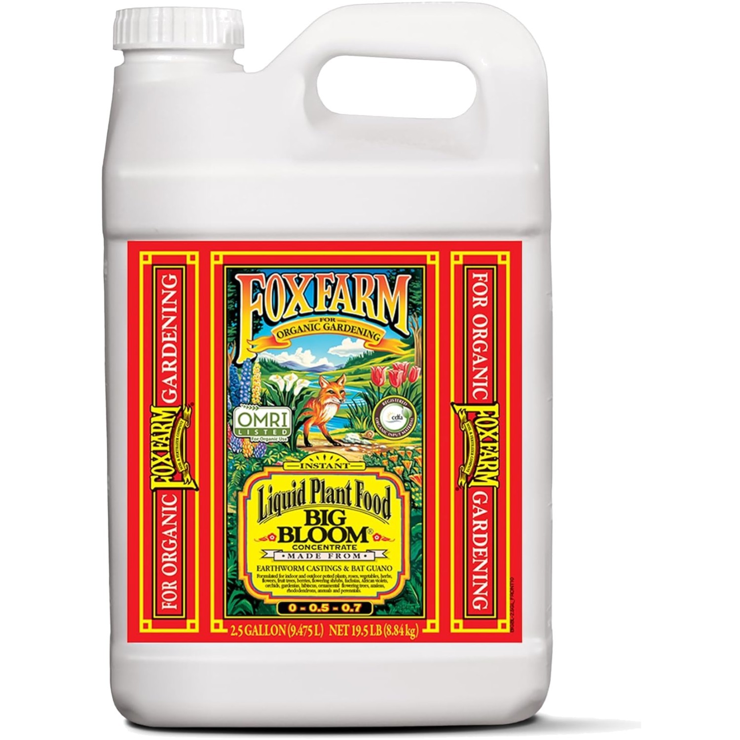 Earthworm Castings & Bat Guano Bloom Fertilizer – 2.5 Gal