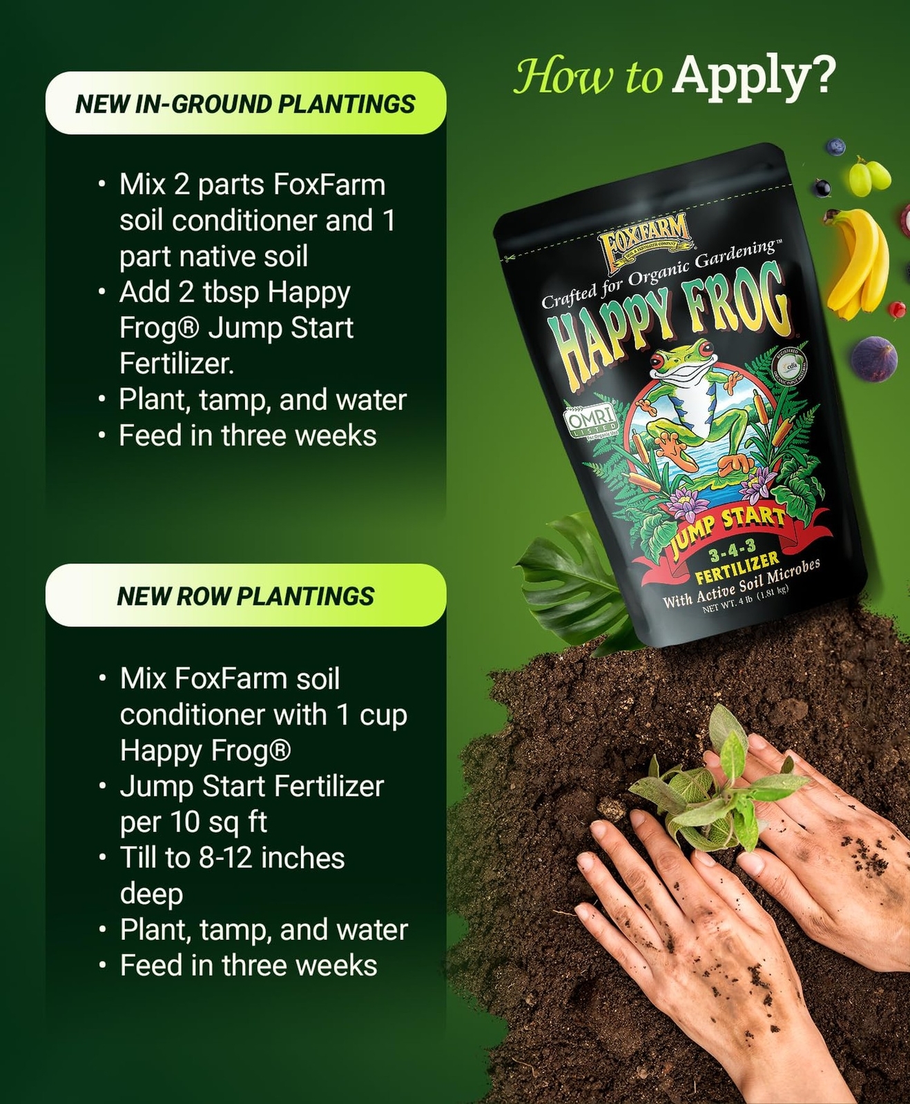 FoxFarm Happy Frog Jump Start Fertilizer, Seedling Fertilizer for Essential N…