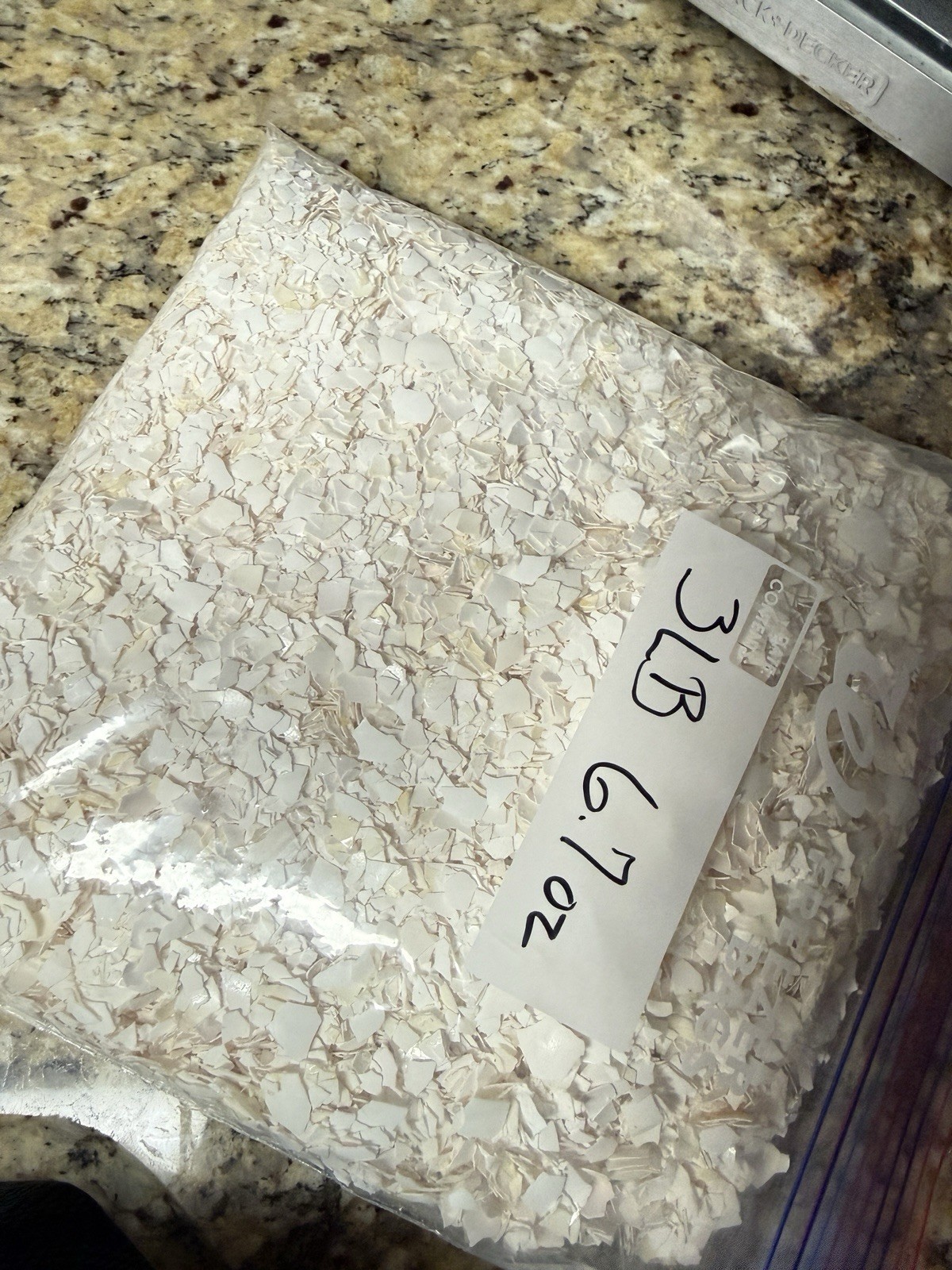 3LB 6.7oz Bag Hand Crushed Chicken Egg Shells White
