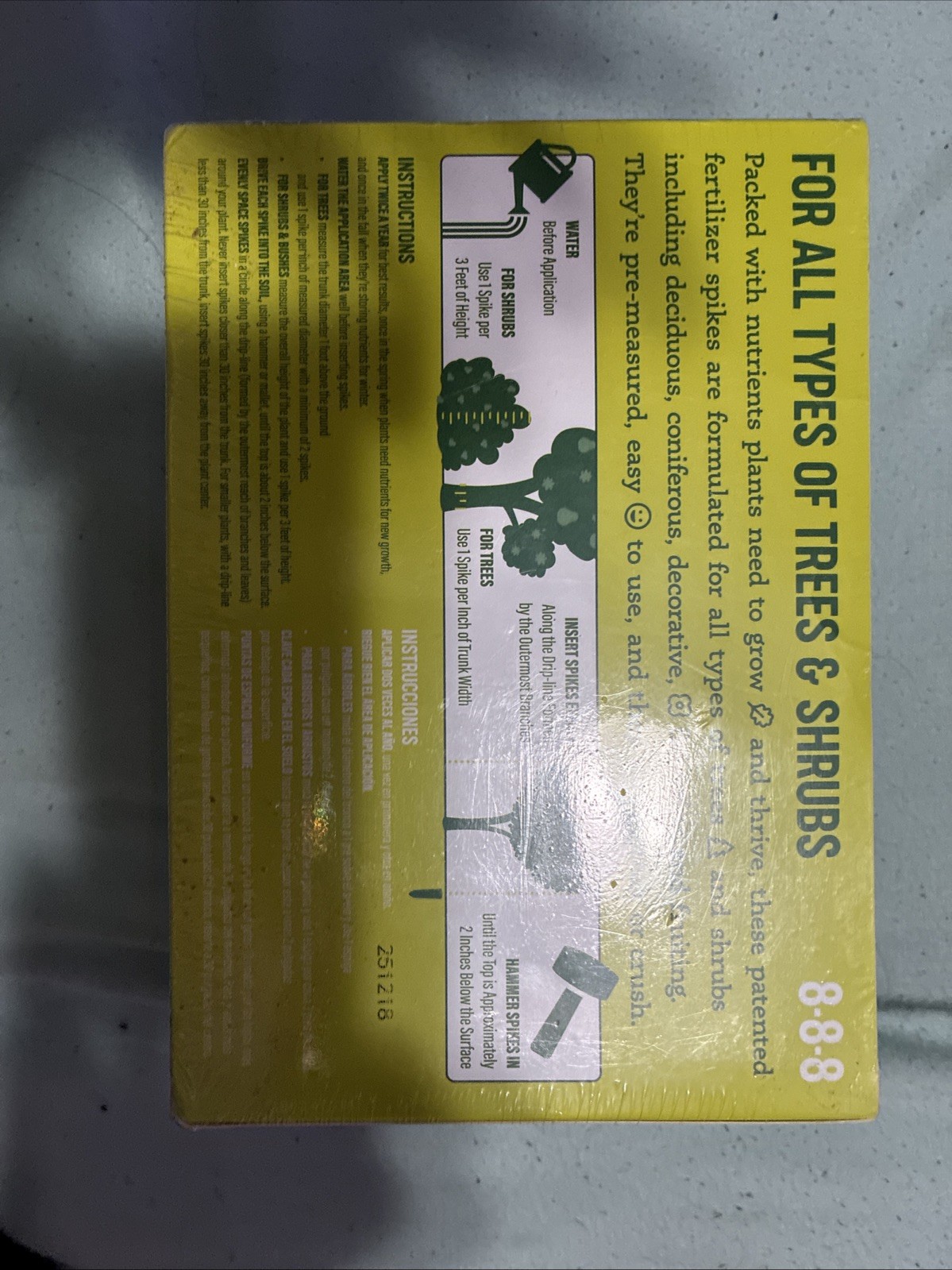 TruSpikes 24 Count Fertilizer Spikes – 8-8-8 Formula for Healthy Trees & Shrubs