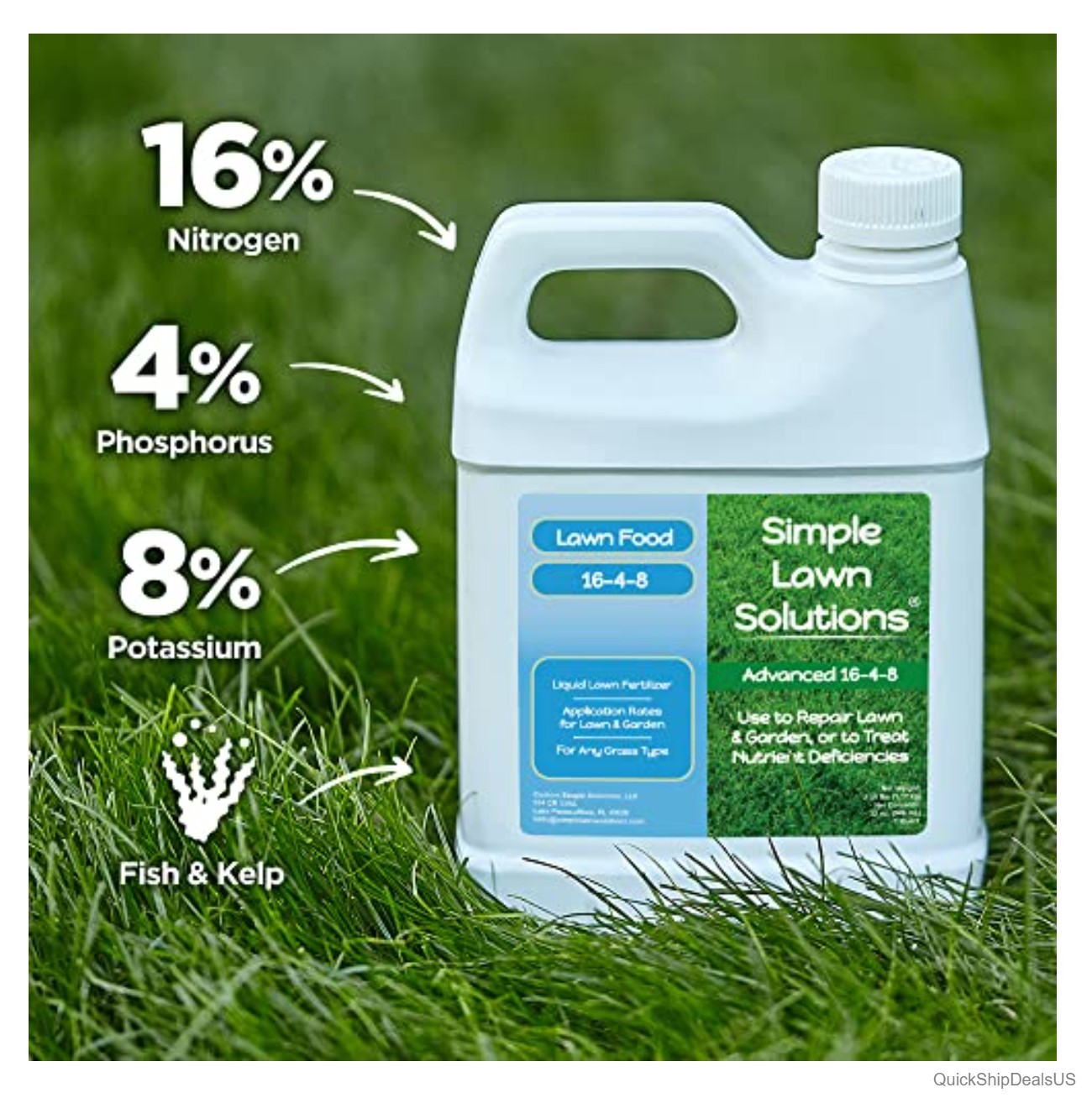 Liquid Lawn Fertilizer 16-4-8 NPK Concentrated Spray For All Grass Types