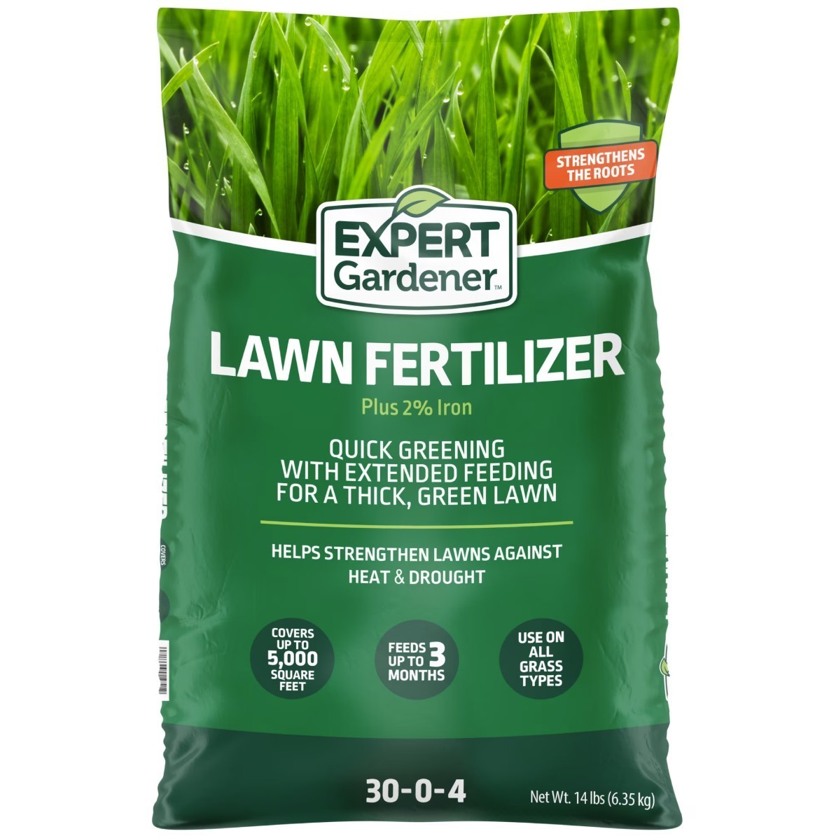 [SALE] (2 Pack) Expert Gardener Lawn Food Fertilizer +2% Iron 14 lb 5,000 Sq Ft