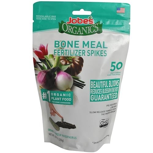 Bone Meal Fertilizer Spikes 50 Count Organic 2-14-0 NPK for Bulbs Tomatoes