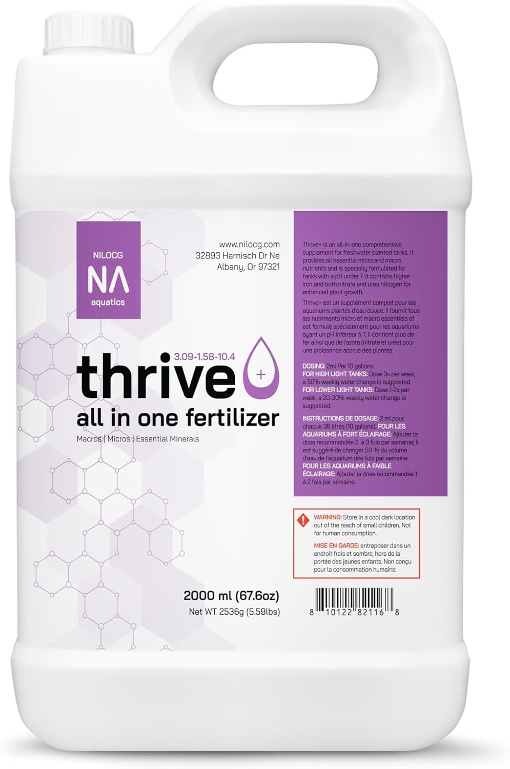 Thrive All in One Liquid Aquarium Plant Fertilizer – Highly Concentrated Aquatic