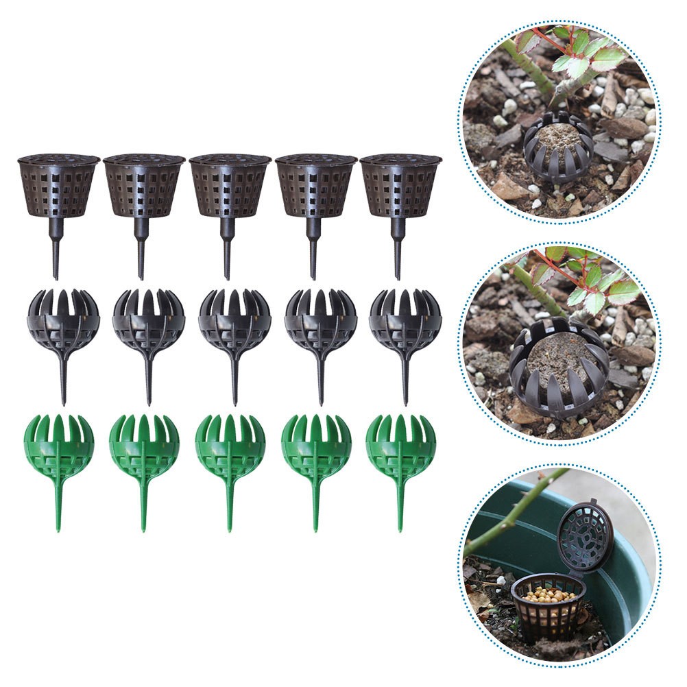 15Pcs Durable Plastic Fertilizer Holders Gardening Container Assorted Colors