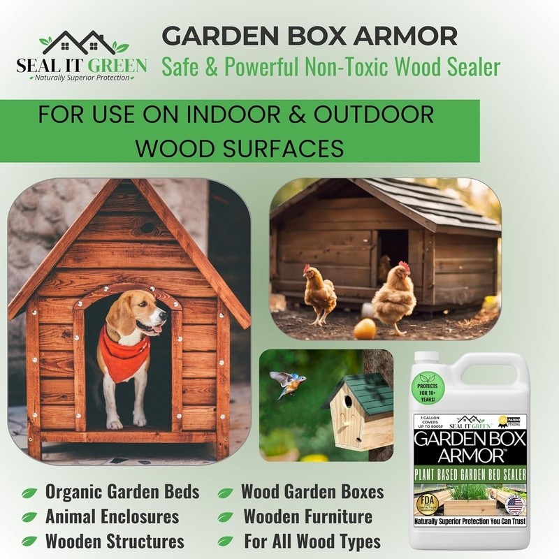Natural Wood Sealer Raised Garden Beds Non-Toxic Plant Safe Multi-Purpose Use