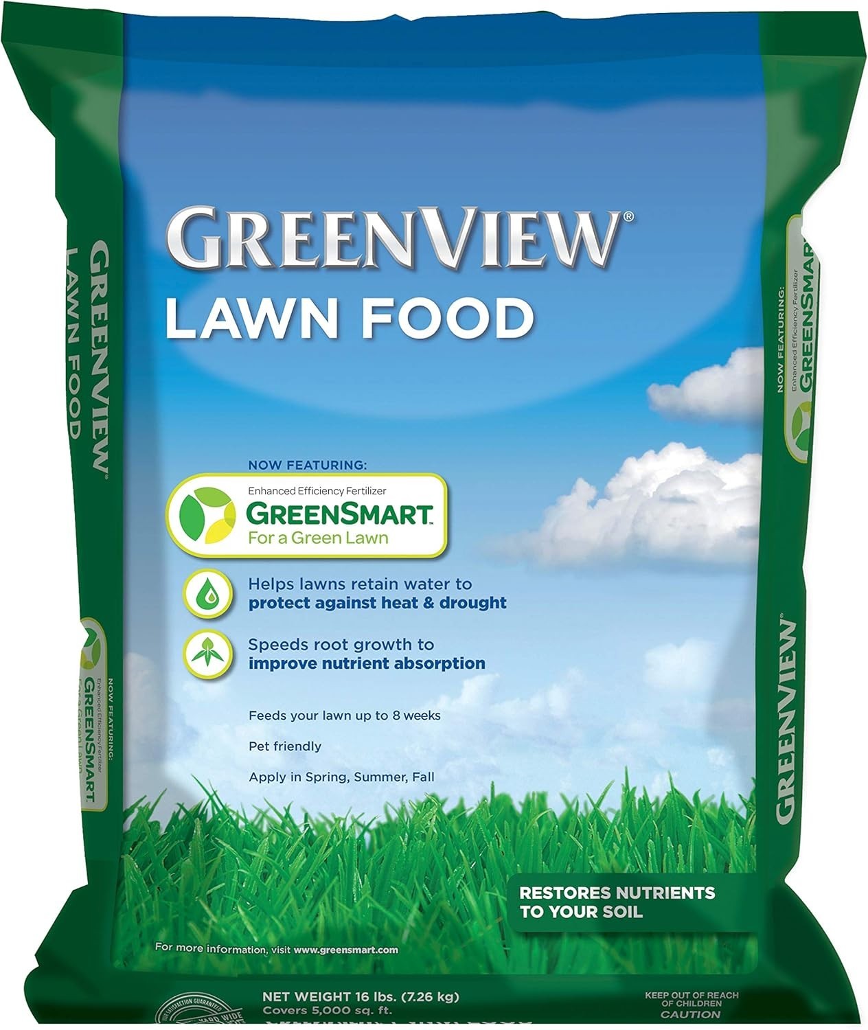 Efficient 16 lb. Lawn Fertilizer – Supports Root Growth & Drought Resistance