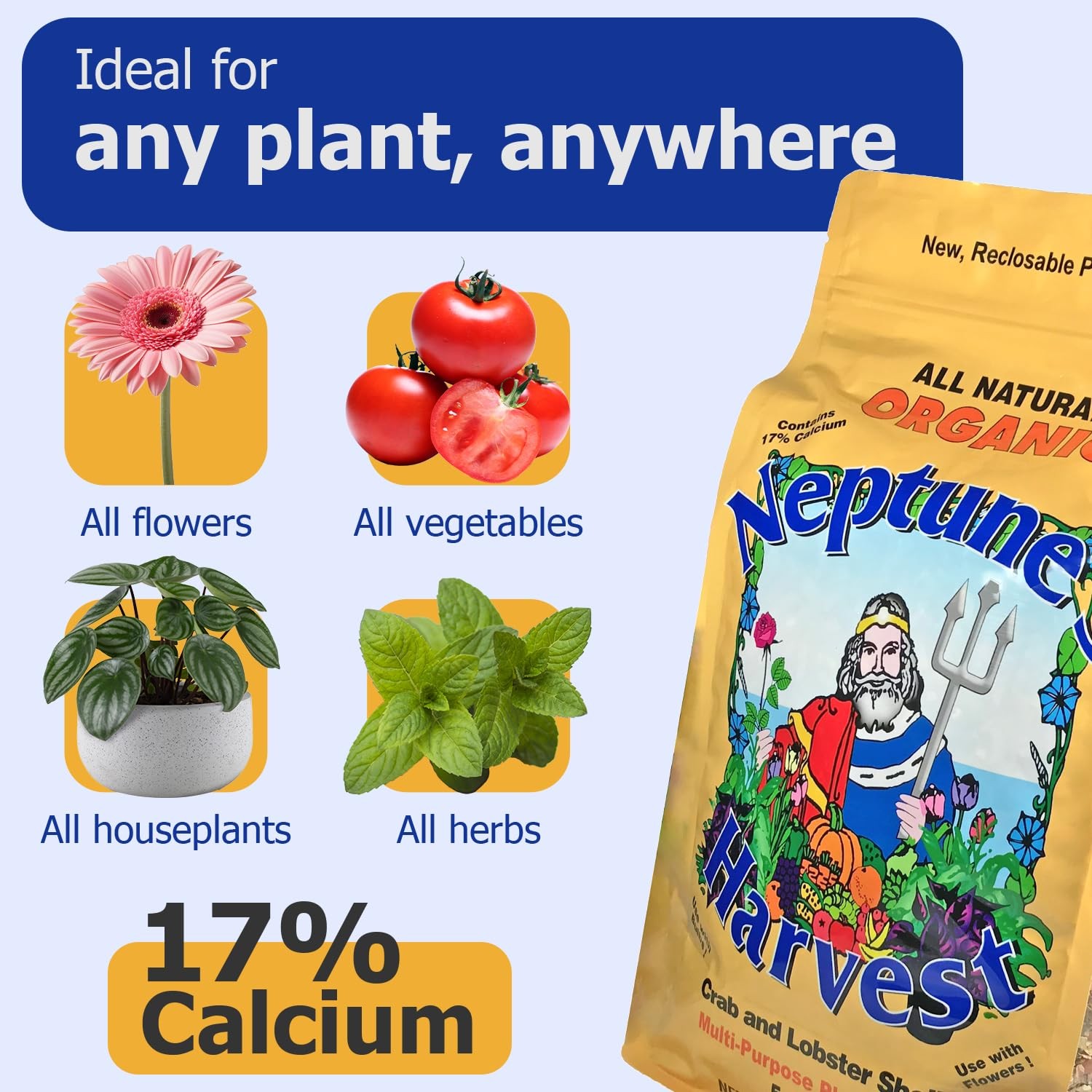 Neptune’s Harvest Organic Crab & Lobster Shell Multi-Purpose Plant Food (5-3-…