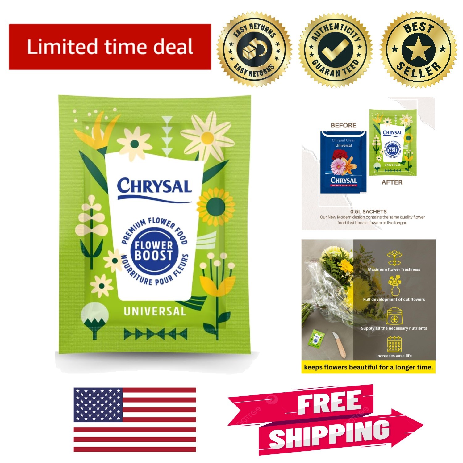 Ultimate Floral Nourishment – 5g Flower Food Packets for Beautiful Bouquets
