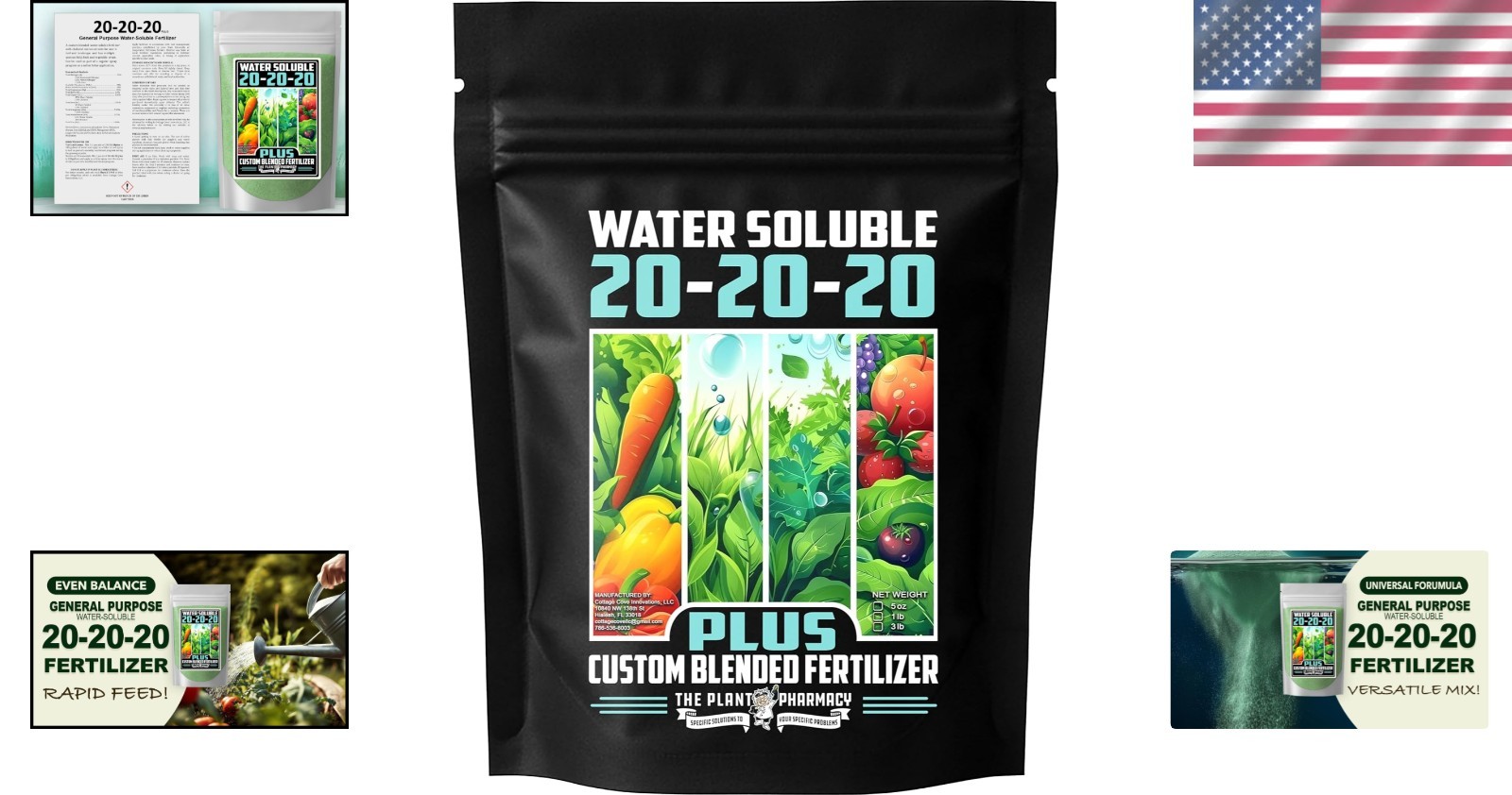 20-20-20 Granules – Balanced Plant Food with Micronutrients, 5 Ounces