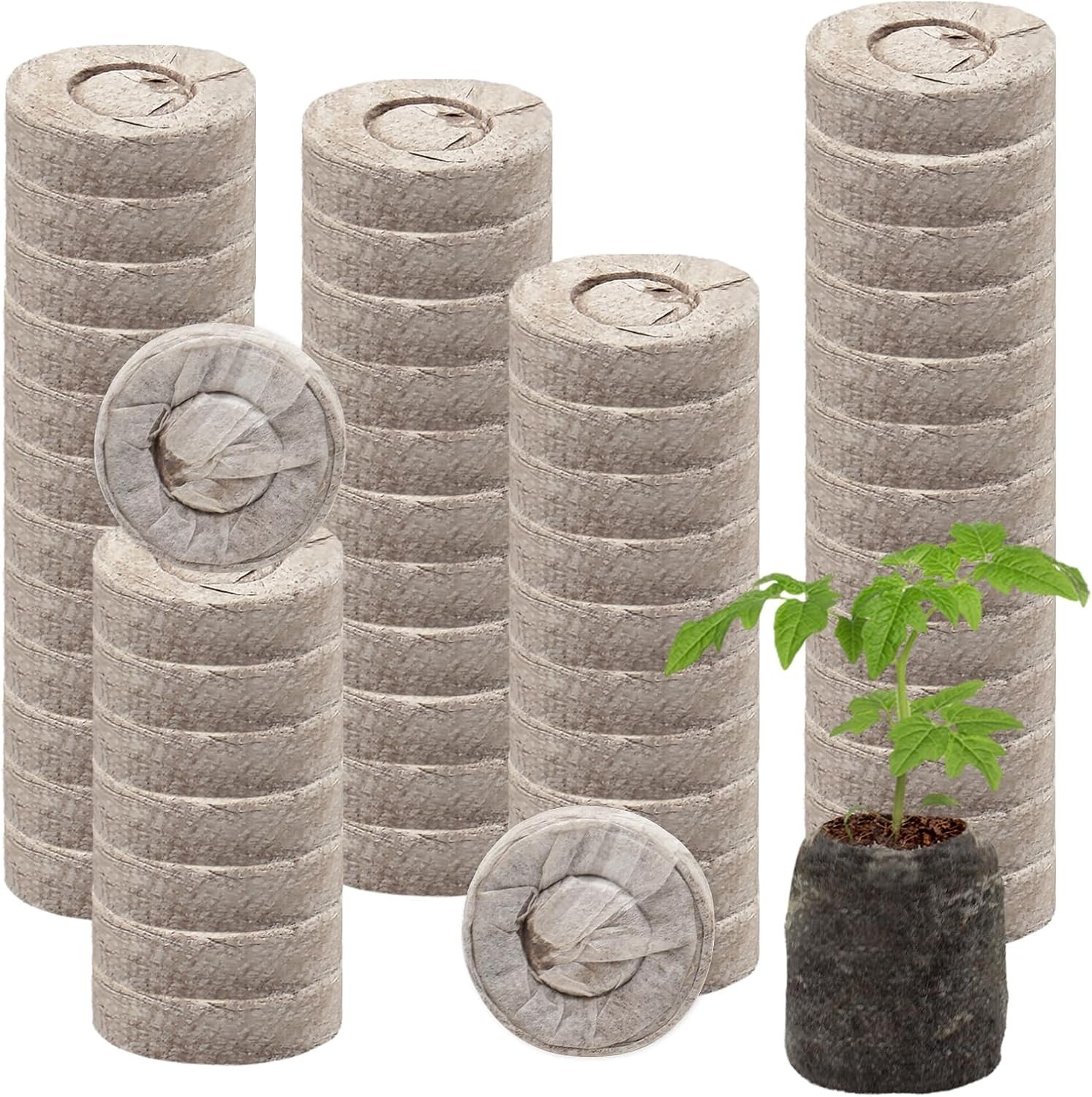 55PCS 30mm Peat Pellets Seed Starter Pods for Flowers Herbs Vegetables Plants