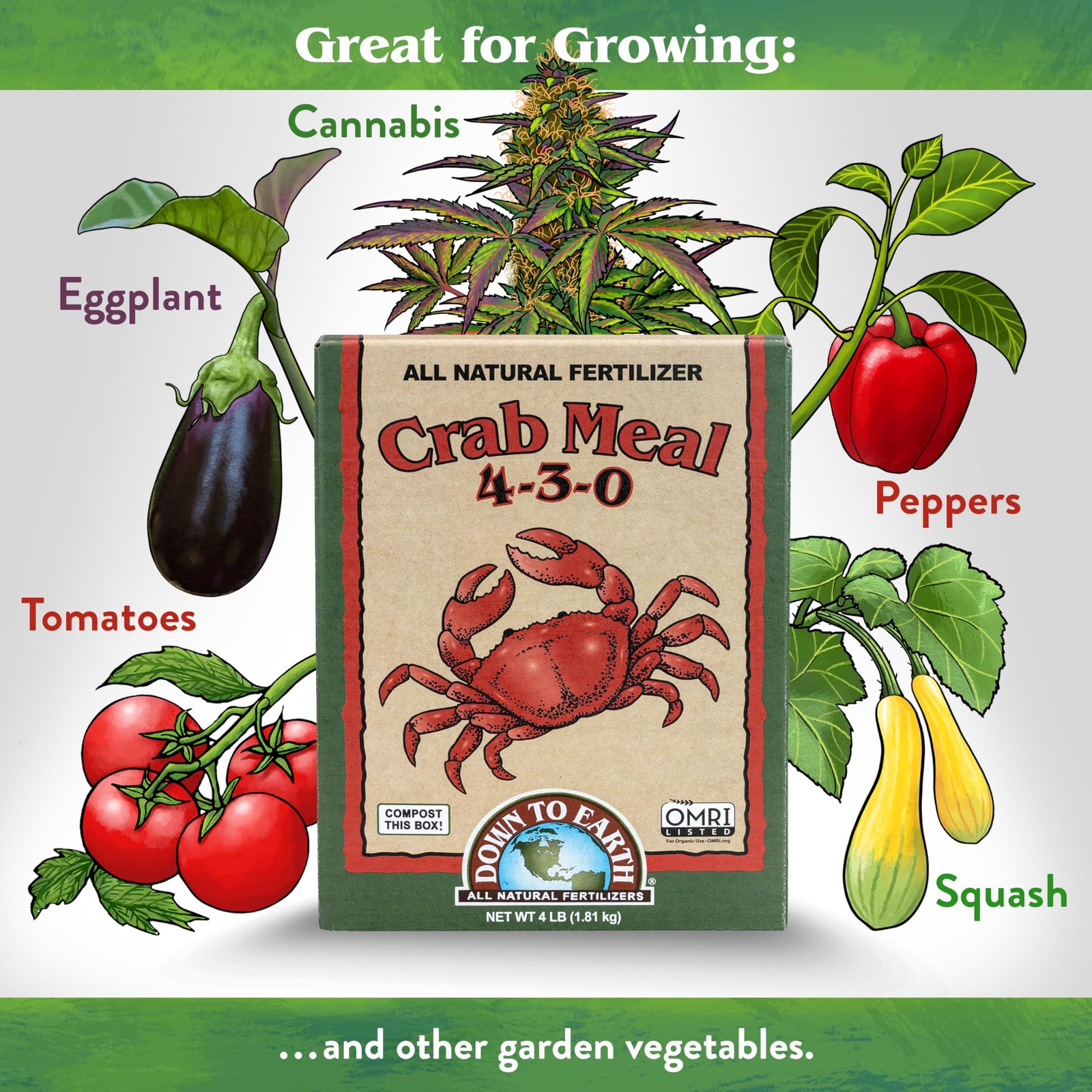 Organic Fertilizer 4 lbs Slow Release Balanced Nutrition for Gardens Lawns