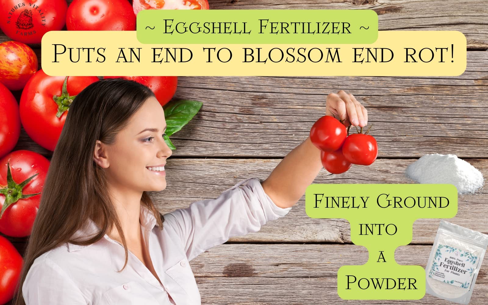 U.S.A. Eggshell Fertilizer Powder, 4 Ounce, for Tomato Plants, Orchids, Calci…