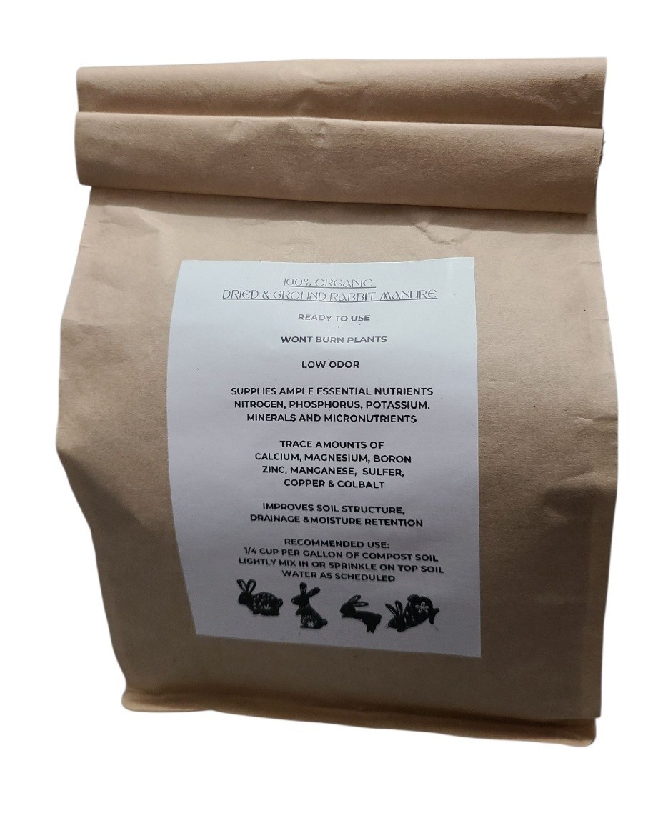 100% Organic Ground Dried Rabbit Fertilzer Plant & Soil Amendment