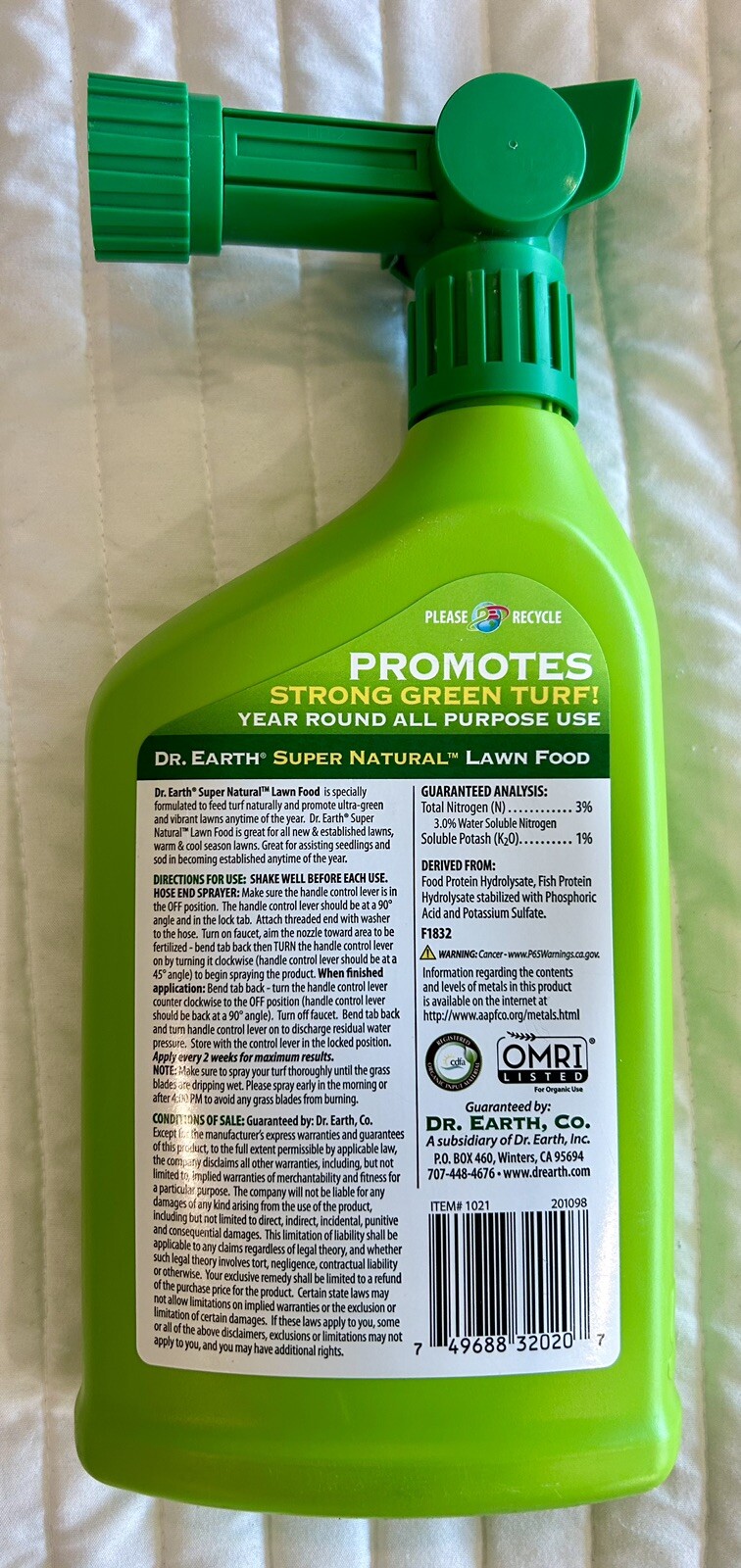 DR. EARTH 32 oz. Super Natural Ready-to-Spray Hose End Liquid Lawn Fertilizer