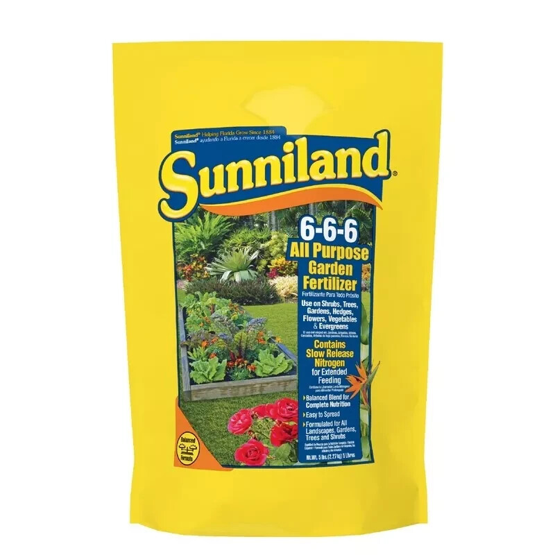 Sunniland All Purpose Lawn & Garden Fertilizer 6-6-6, 5 lb NEW SHIPS FAST