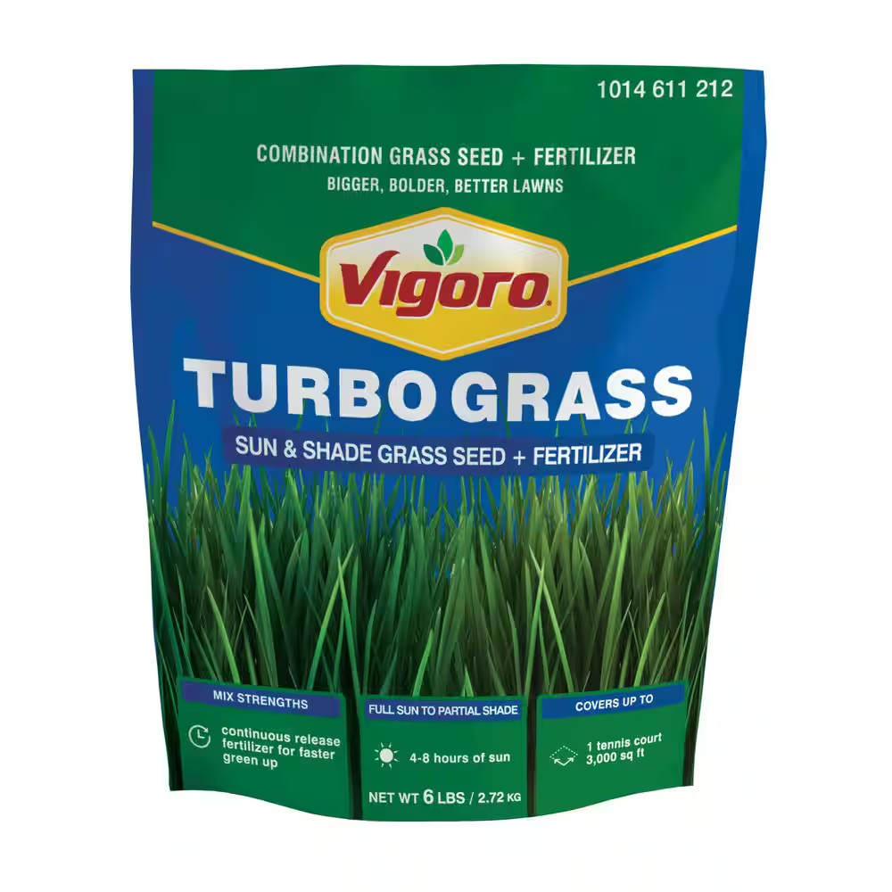 6 Lbs. Turbo Grass Sun and Shade Combination Grass Seed and Fertilizer