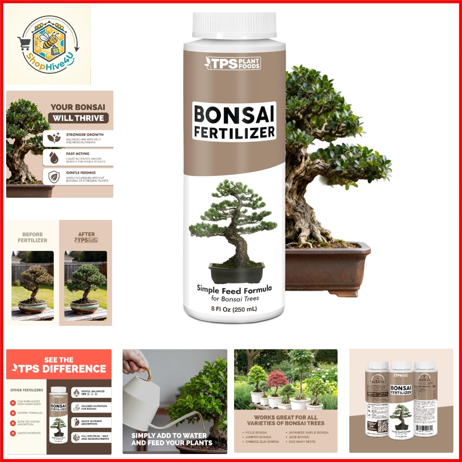 Bonsai Fertilizer – Liquid Plant Food for Healthy Growth, Vibrant Foliage & S…