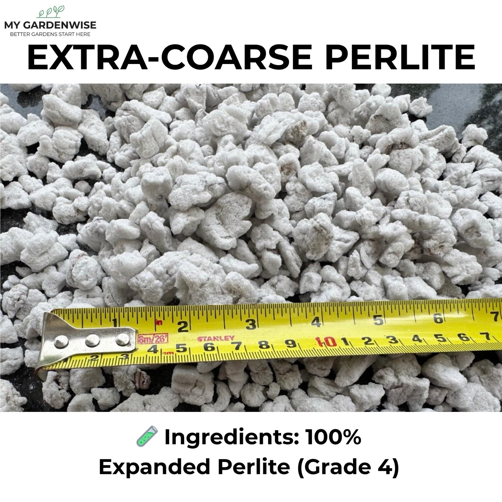 GARDENWISE Perlite for Plants, Extra 3 qt, Extra-Coarse (Grade 4)