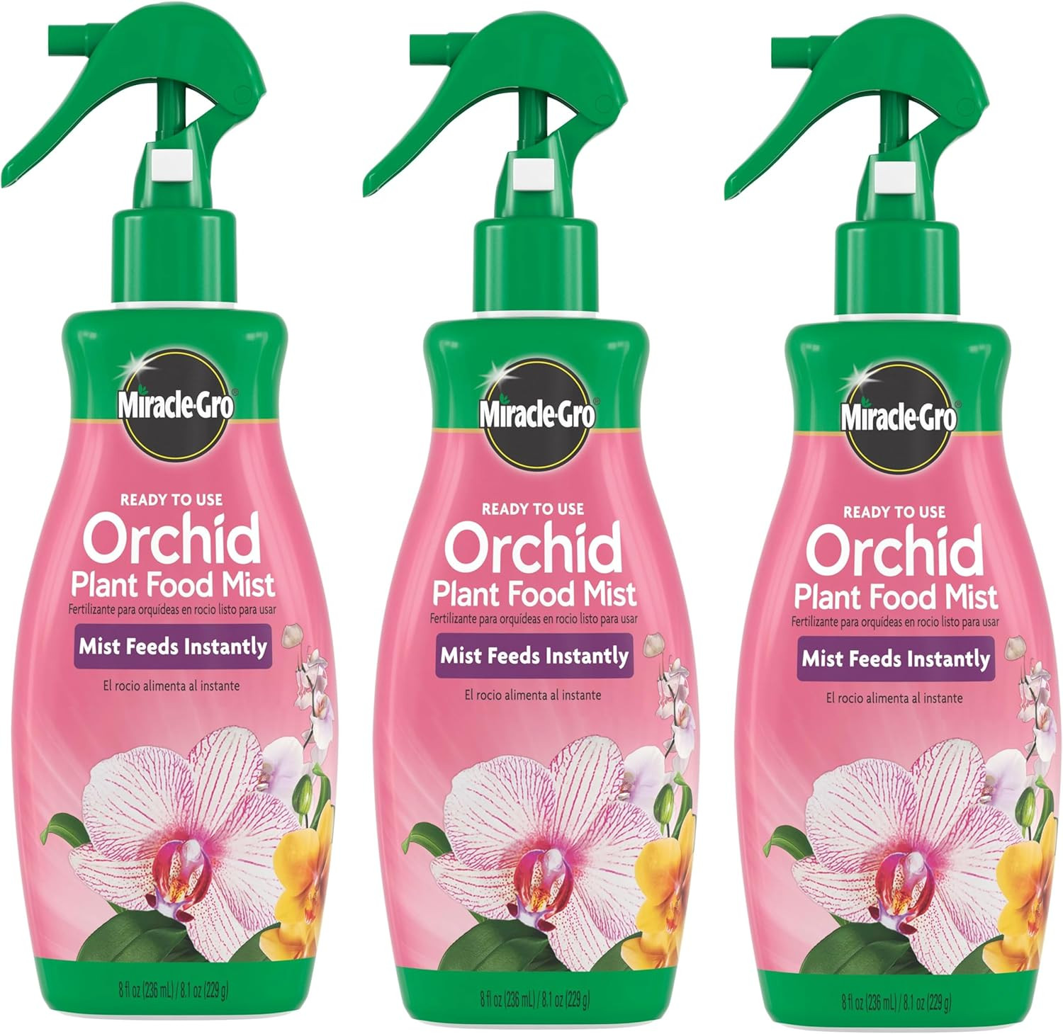 Miracle-Gro Ready to Use Orchid Plant Food Mist, Indoor Orchid Plants, 8 Oz, 3-P