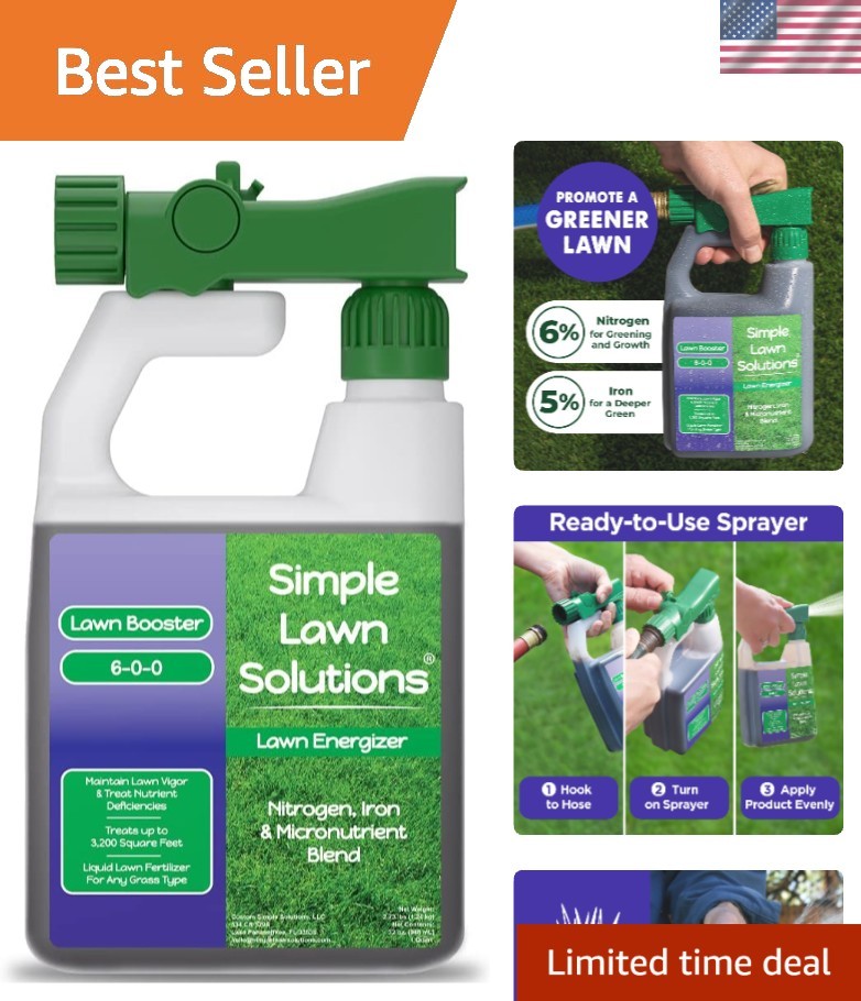 Commercial Grade Lawn Fertilizer with Iron- Liquid Fertilizer Spray- Nitrogen…