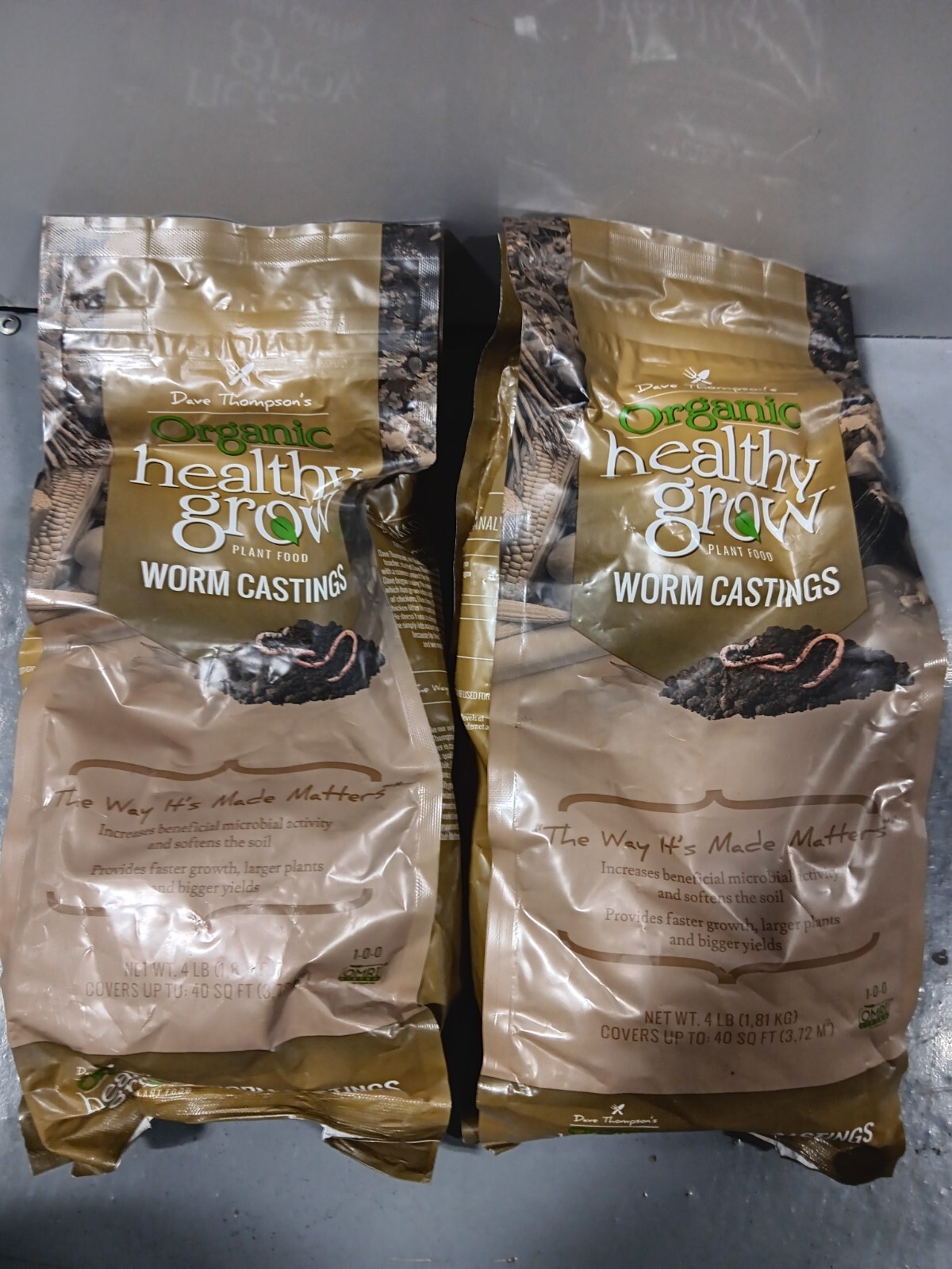 2 pack ORGANIC HEALTHY GROW PLANT FOOD WORM CASTINGS 4 LB