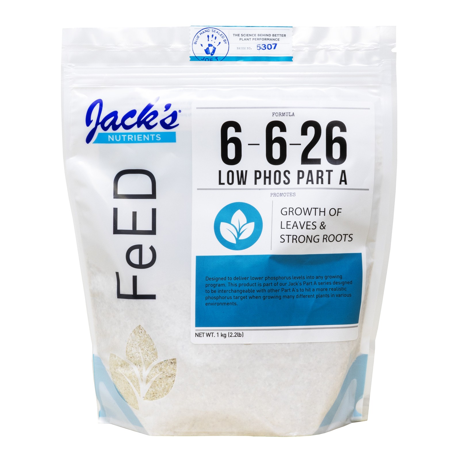Jack’s Nutrients 6-6-26 Low Phos Part A Water-Soluble Fertilizer, 2.2lbs