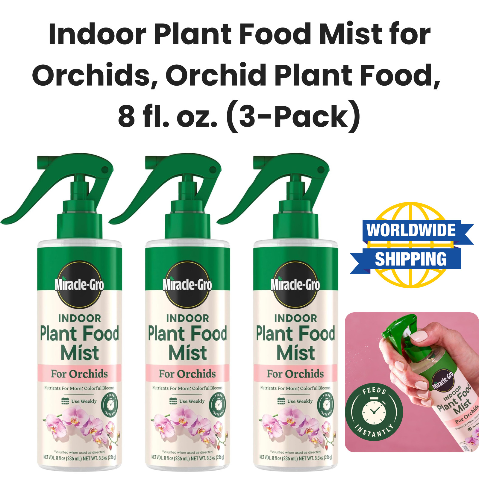 Orchid Plant Food Mist Miracle-Gro 8 fl oz 3 Pack Indoor Care Spray
