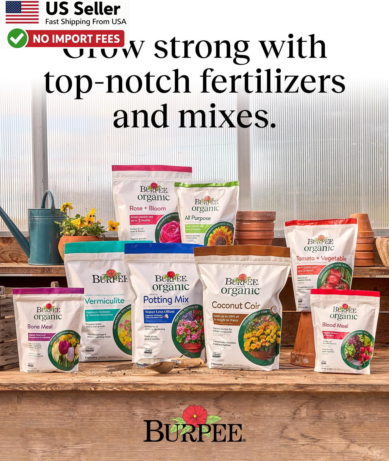 Burpee Organic Potting Soil Mix 9qt Container Vegetable Herb FROM USA
