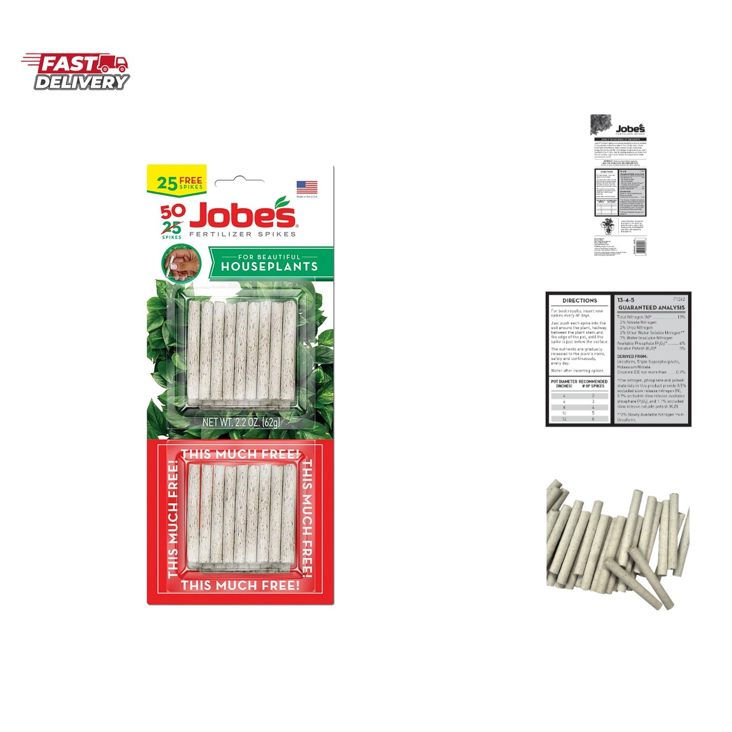 Plant Food Fertilizer Spikes, Easy Plant Care for All Indoor Flower and Folia…