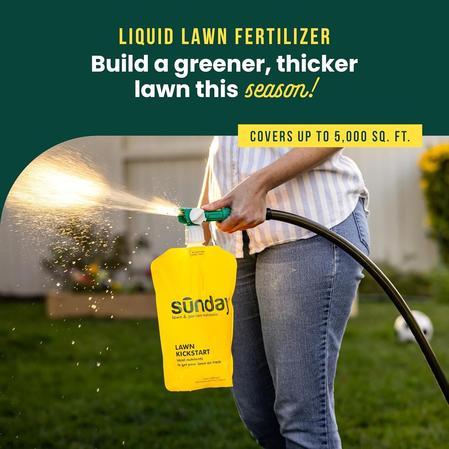 2 Pack Lawn Kickstart Fertilizer 42.3oz – Universal Sprayer Included, 10K Sq Ft