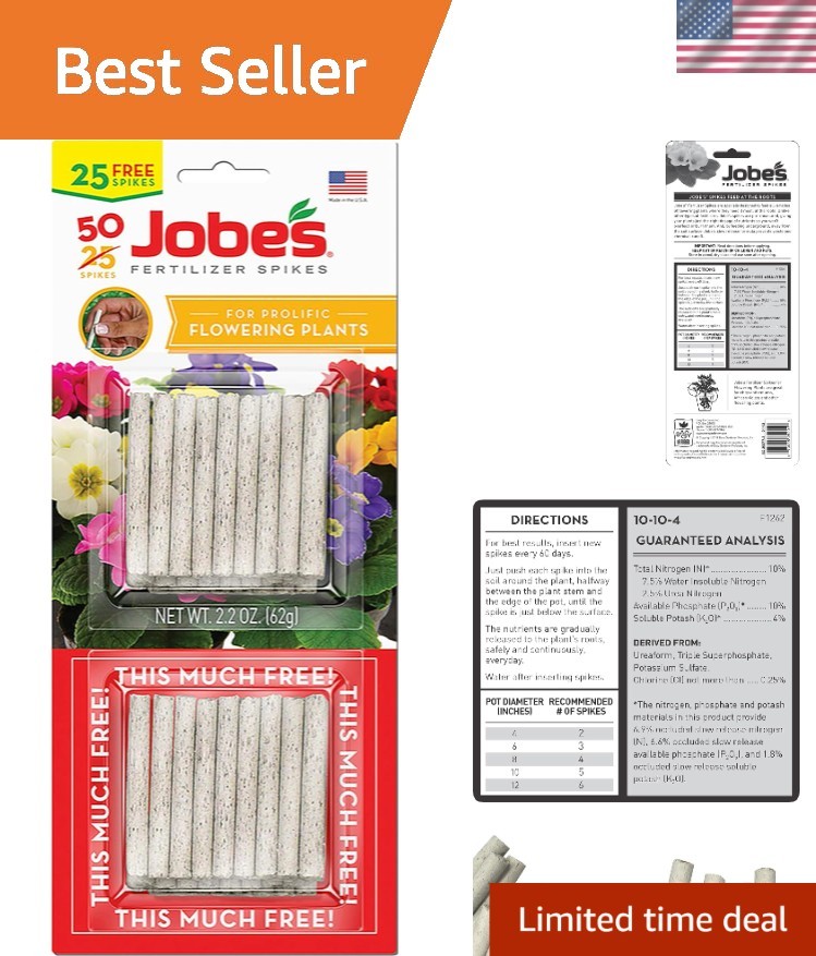 Slow Release 50 Count Fertilizer Spikes for Flowering Plants – Easy Plant Care