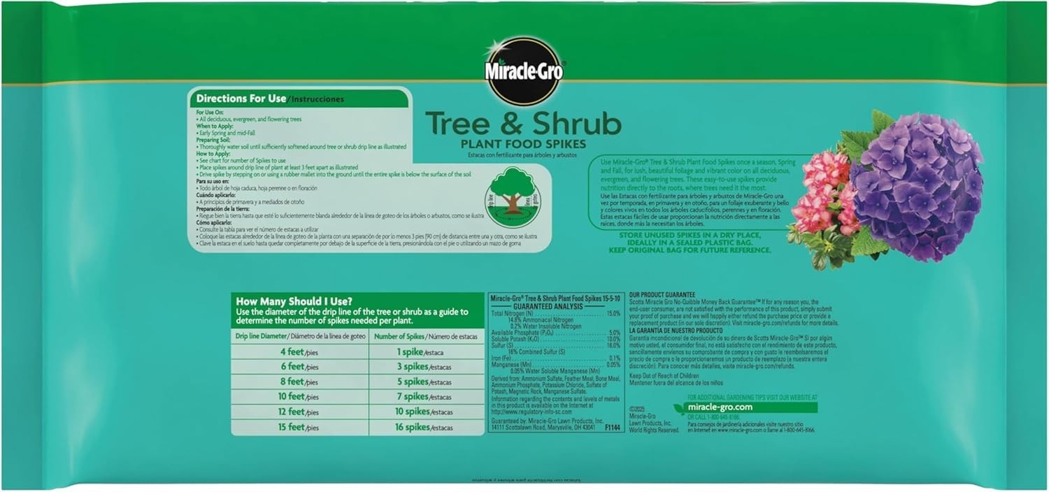 Tree and Shrub Plant Food Spikes – 12 Count, 3 lb. Nutrient for Vibrant Growth