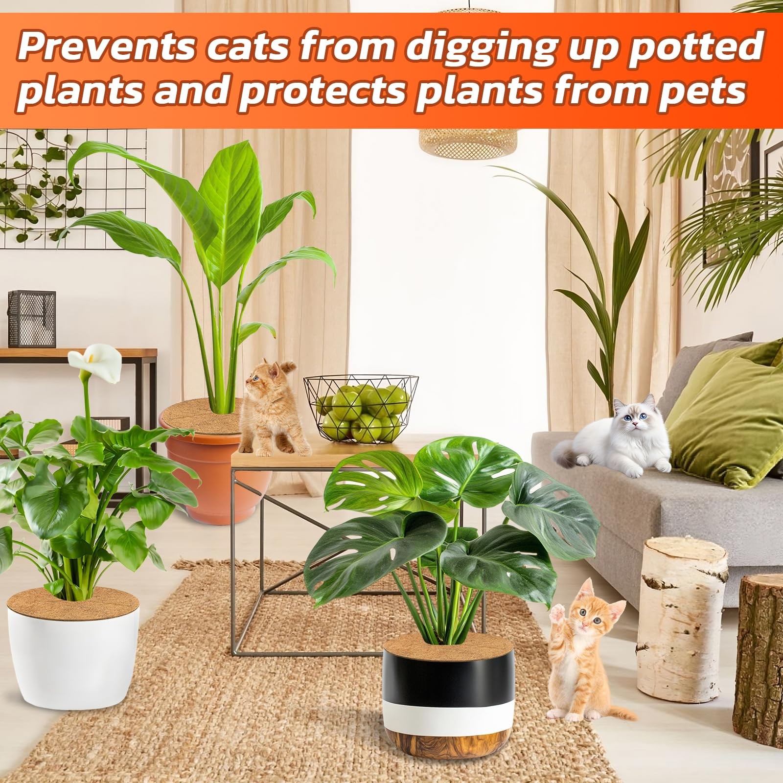 Legigo 4pcs Coconut Fiber Mulch Ring Tree Plant Protector 30 Inch, 4 Pack