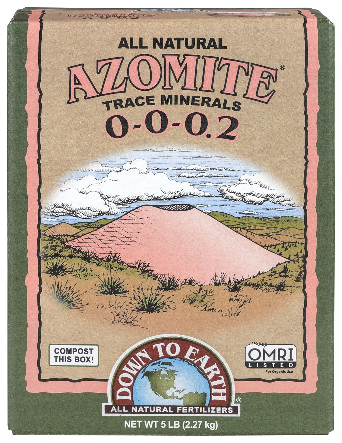 5 lb Azomite Natural Mineral Fertilizer for Improved Plant Growth and Yields