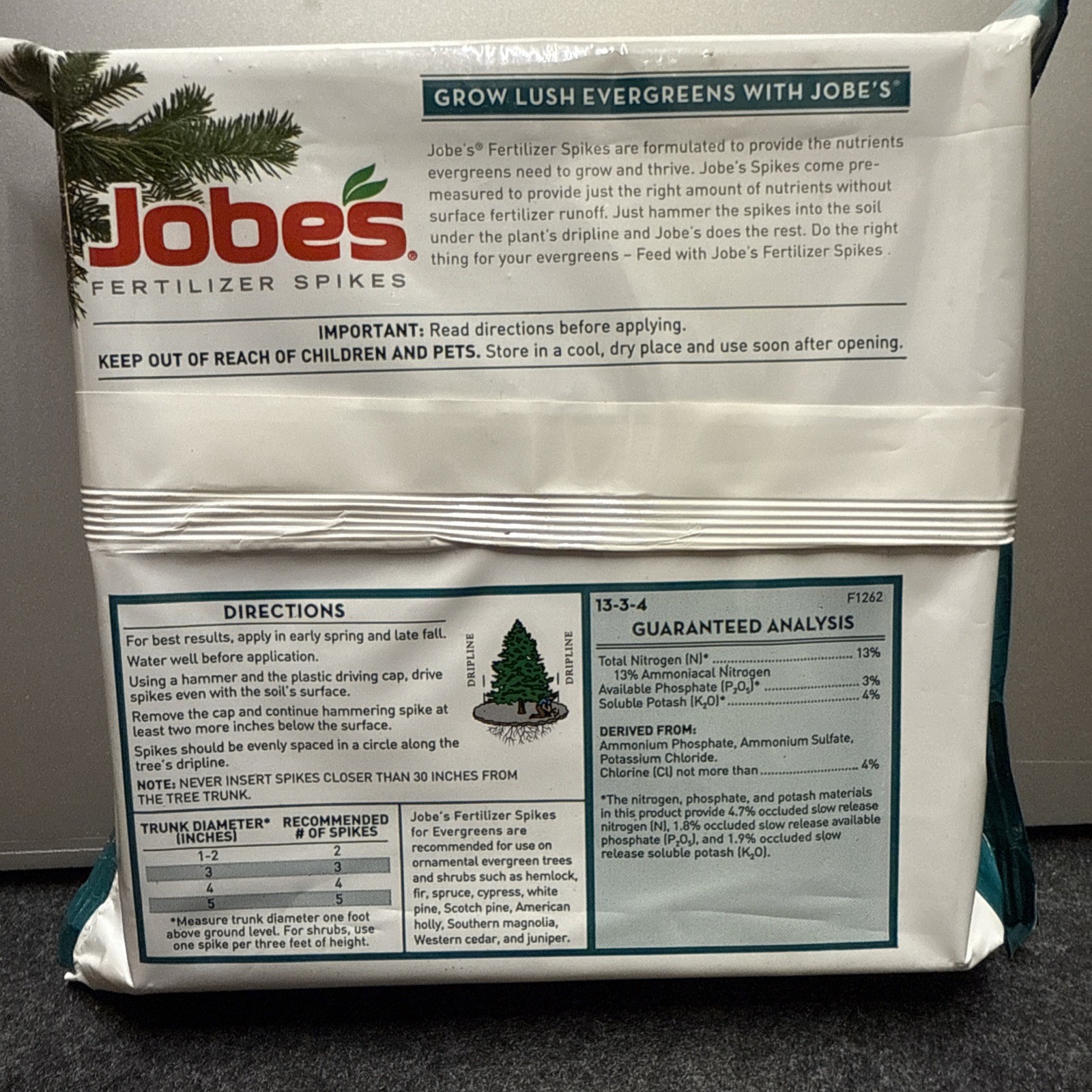 Jobe’s Easy To Use Fertilizer Spikes Formula For Lush Evergreens 5 pack