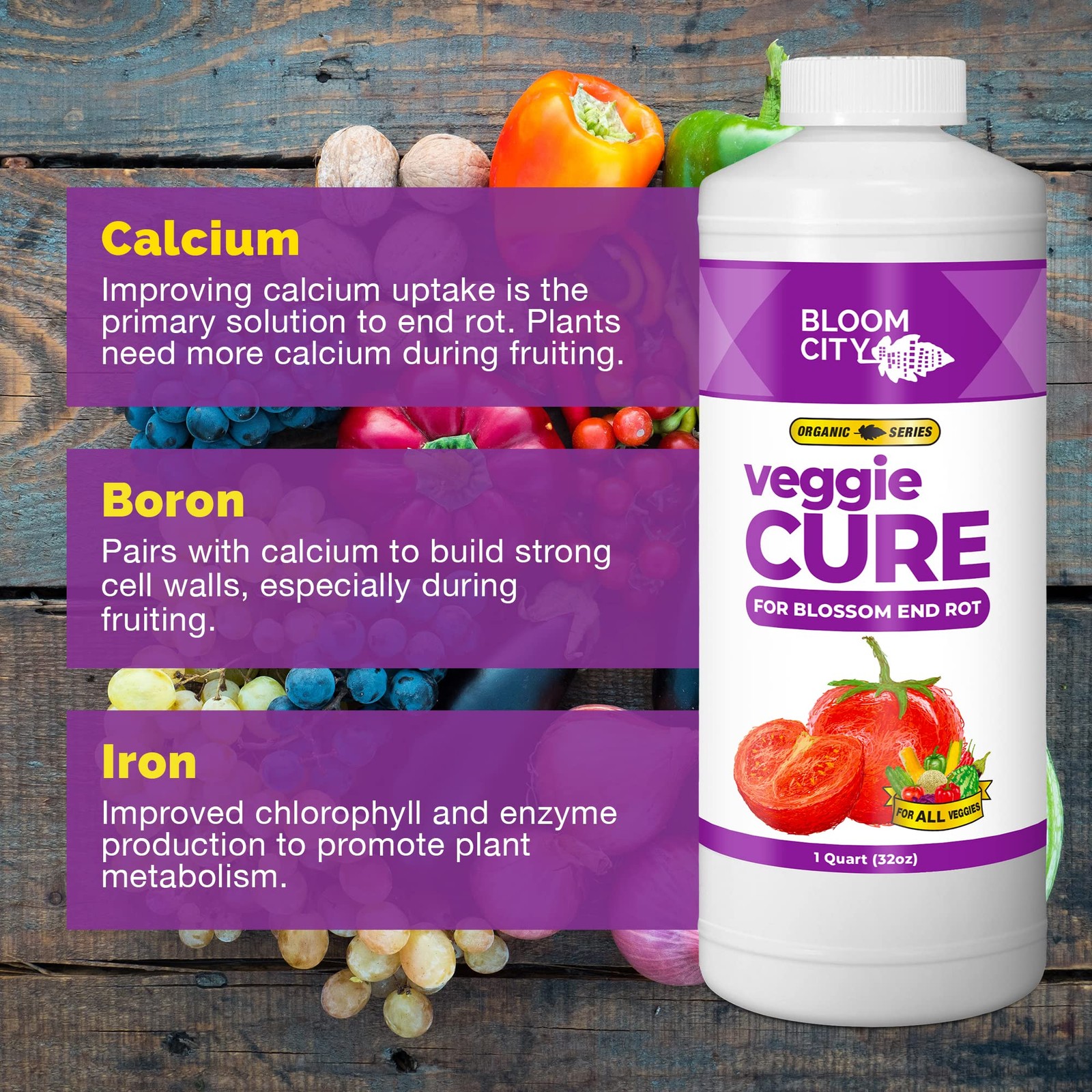 Veggie Cure Blossom End Rot Solved for All Garden Plants & Vegetables (32 oz)