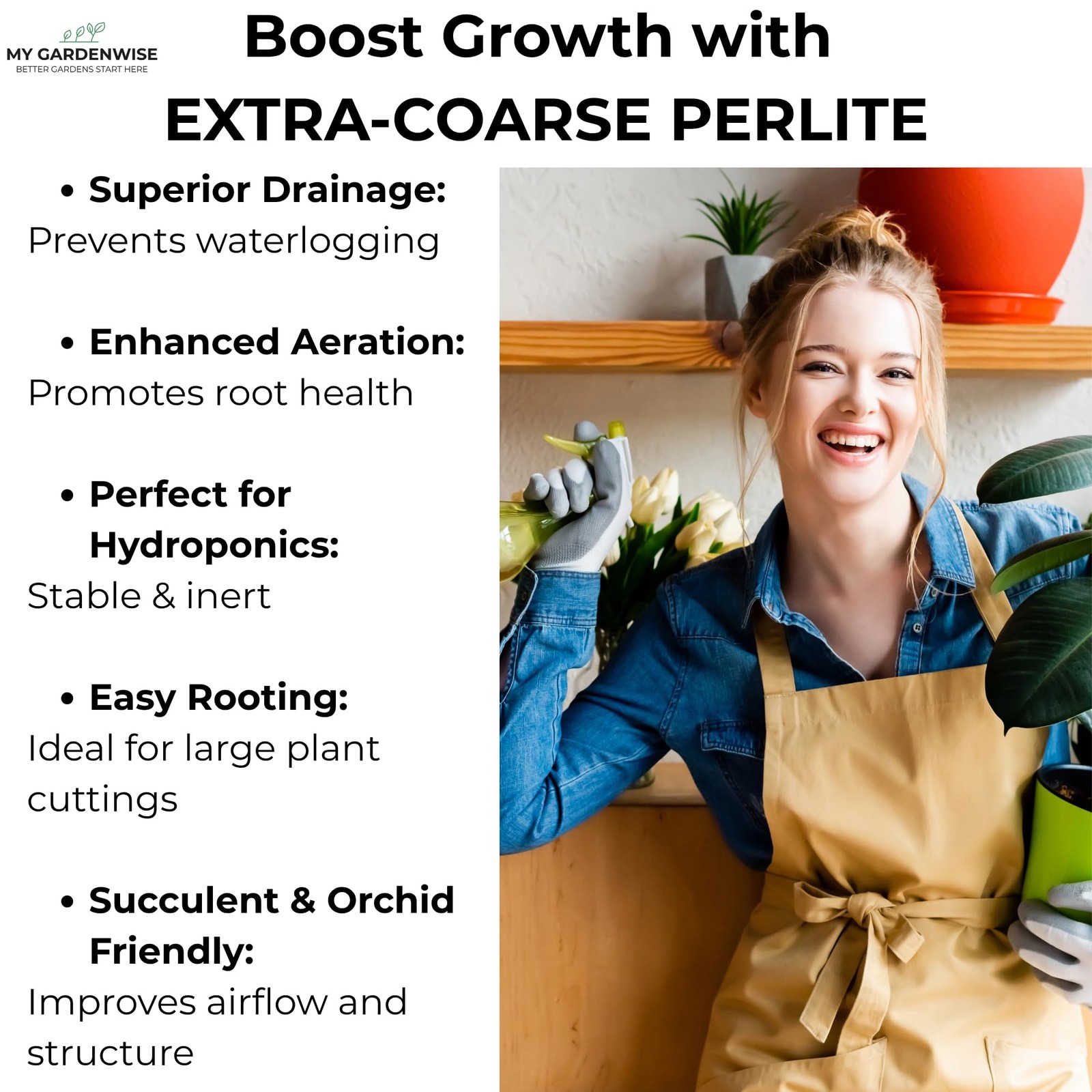 GARDENWISE Perlite for Plants, Extra 3 qt, Extra-Coarse (Grade 4)