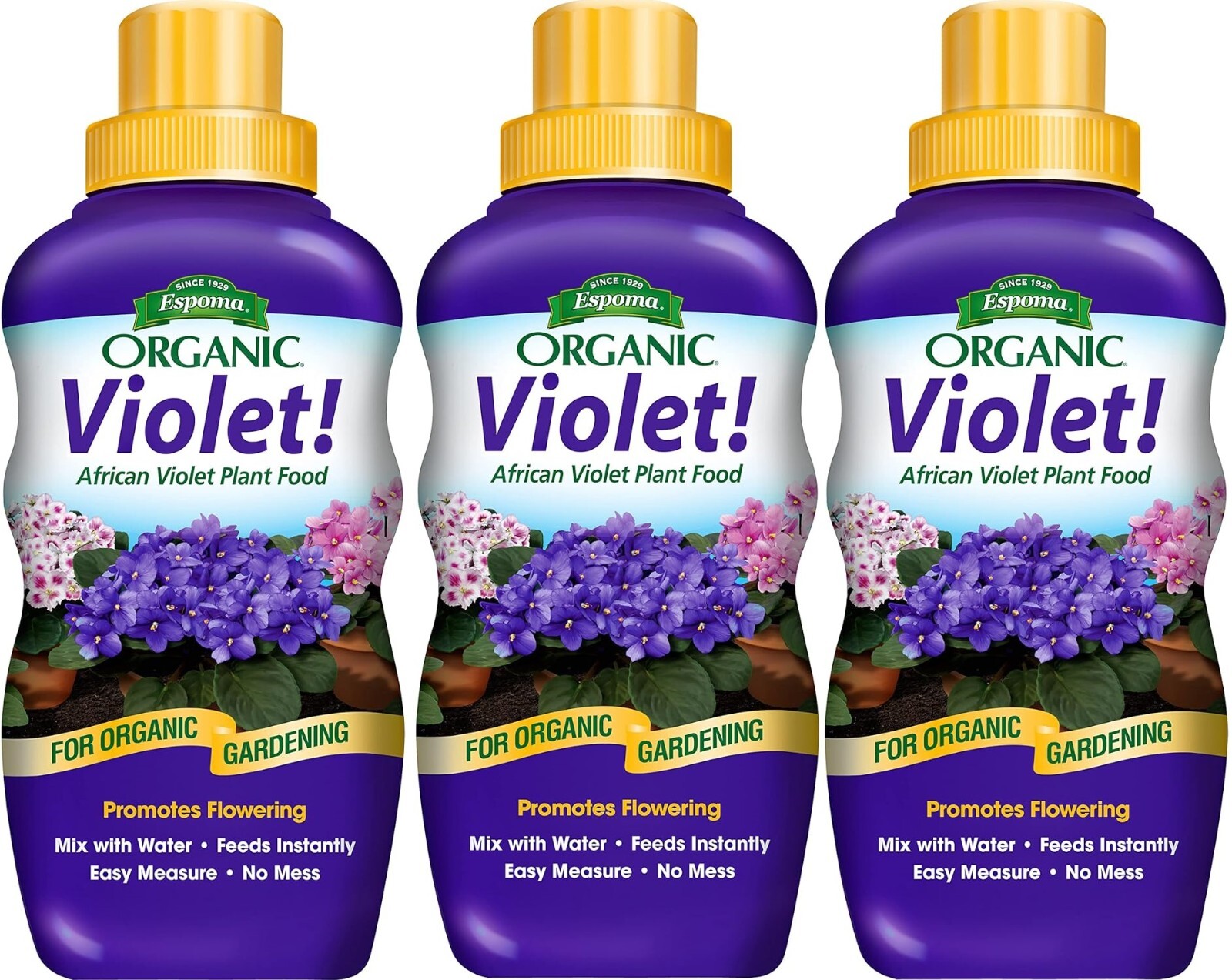 Espoma VIPF8 8 oz Violet! Organic African Violet Plant Food – Pack of 3
