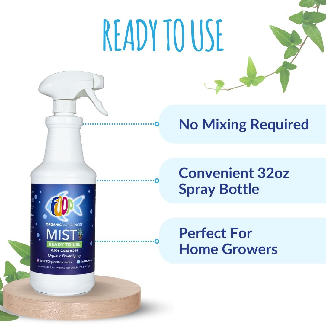 FOOP Mist Ready to Use – Organic Foliar Spray | Accelerates Plant Growth, Reduce