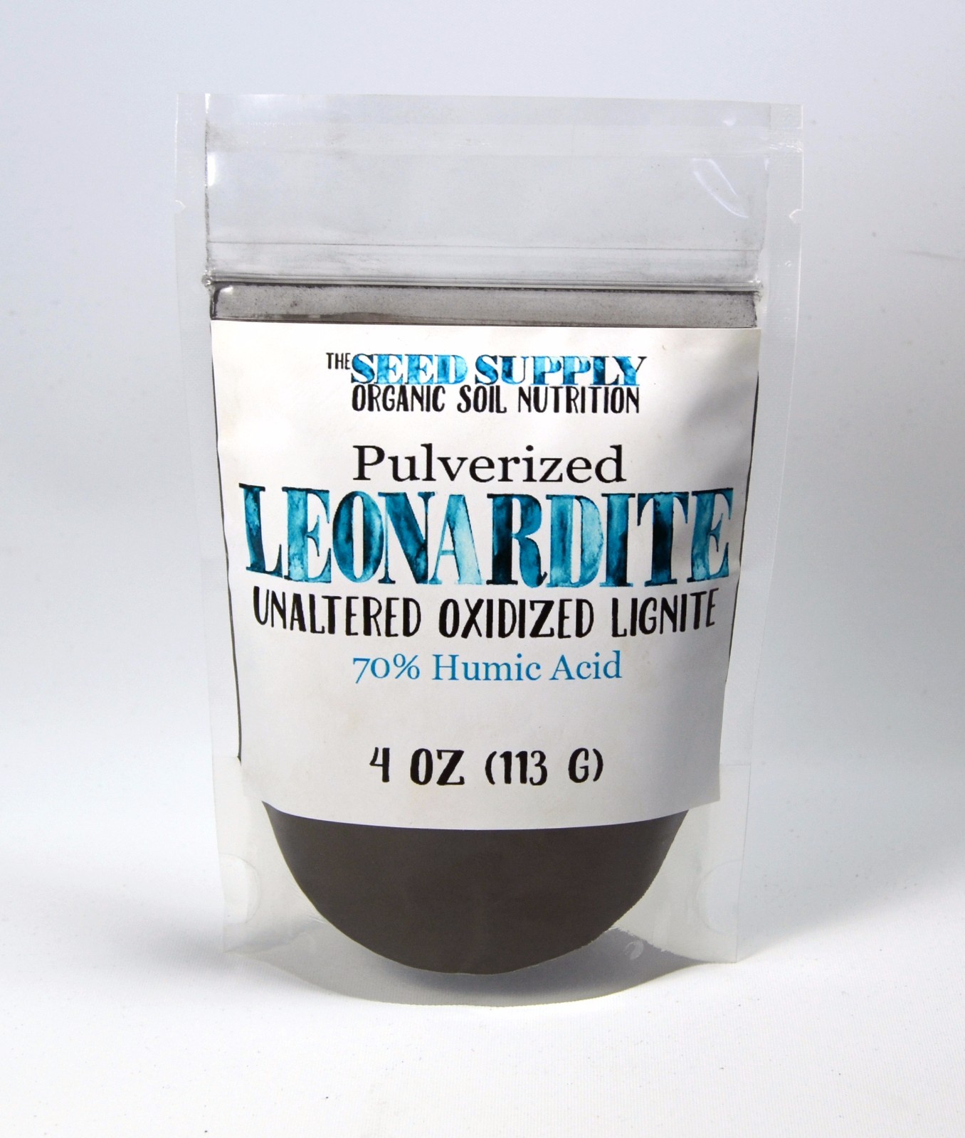 4 Oz Pulverized Leonardite Unaltered Oxidized Lignite 70% Humic Acid Fertilizer