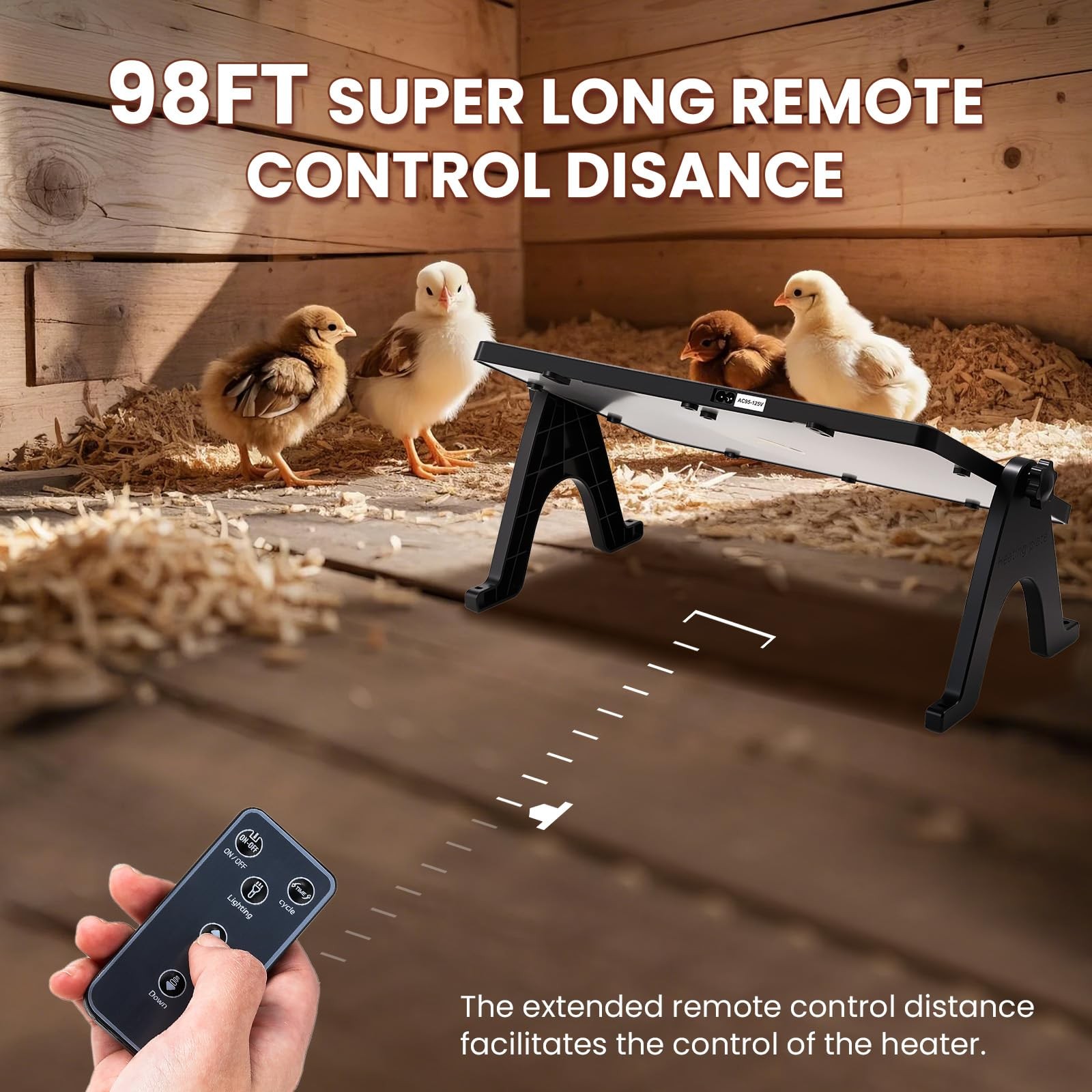 Newtry Chicken Coop Heater For Winter 200W Dual-Sided Heating Remote Control