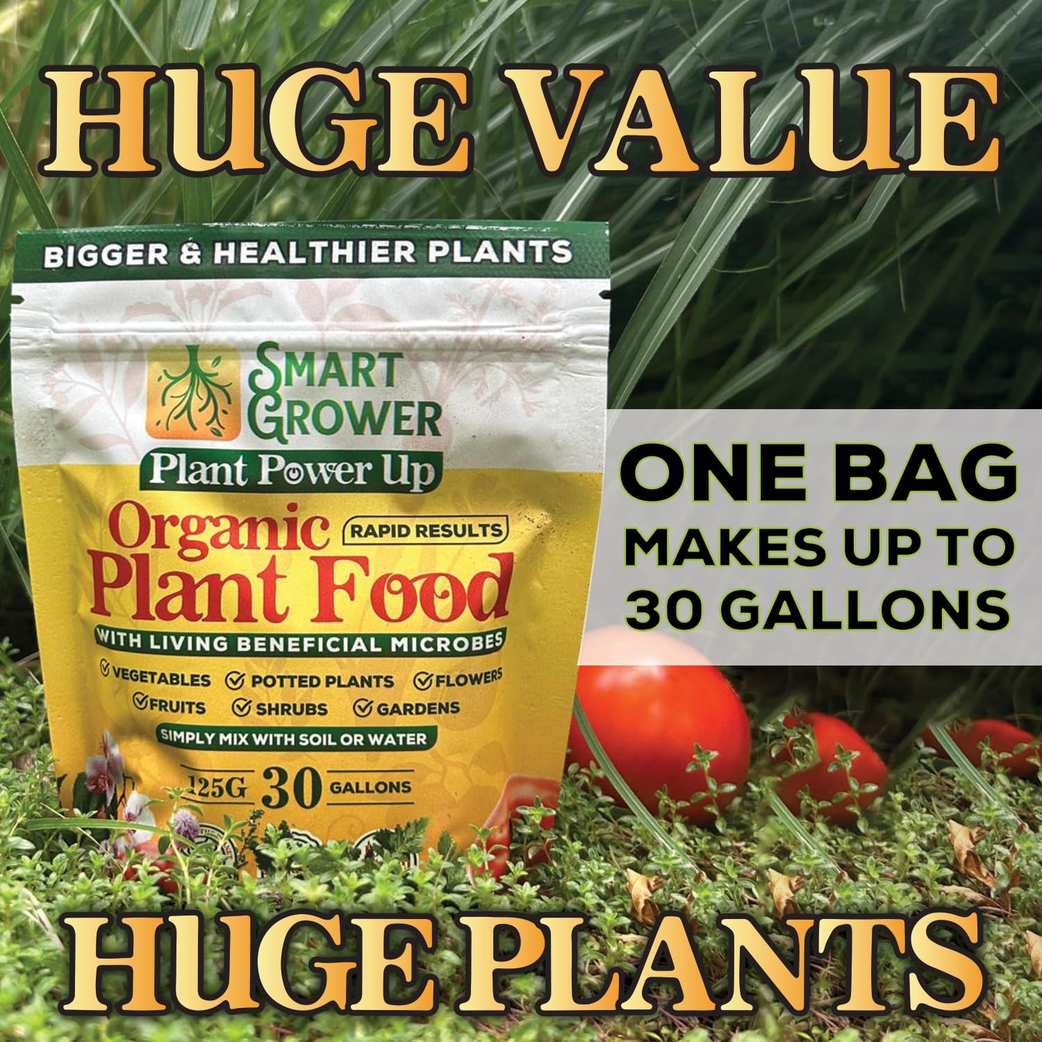 Organic Plant Food with Beneficial Microbes, Fast Acting Vegan 125 Grams