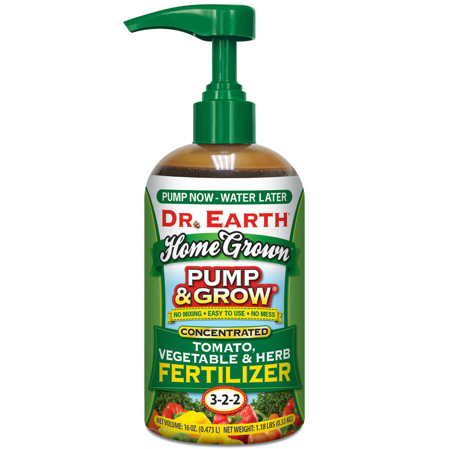 DR. EARTH PUMP & GROW HOME GROWN TOMATO, VEGETABLE & HERB LIQUID FERTILIZER 16oz