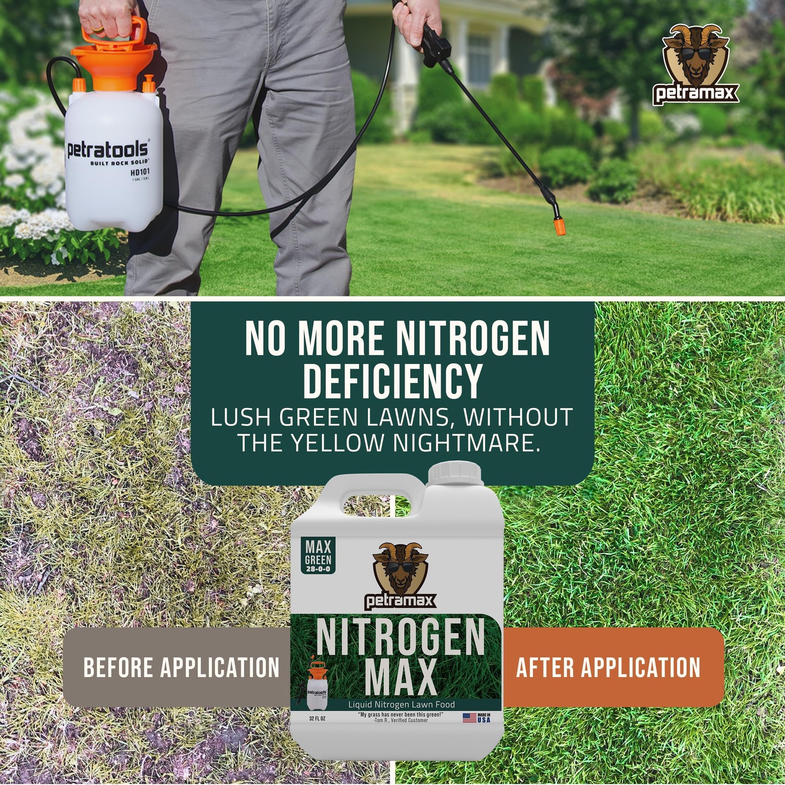 Petramax Liquid Nitrogen Fertilizer 28-0-0 NPK – 32 Oz Spring & Summer Liquid…