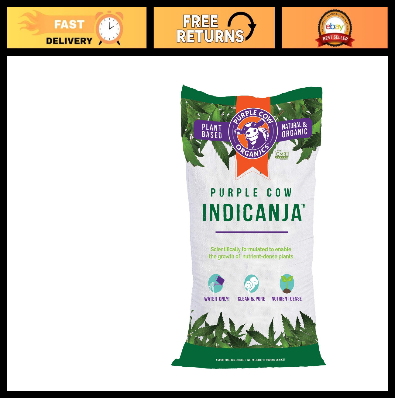 Organic Living Soil 1 Cubic Foot – Clean Plant-Based Super Soil for Growers